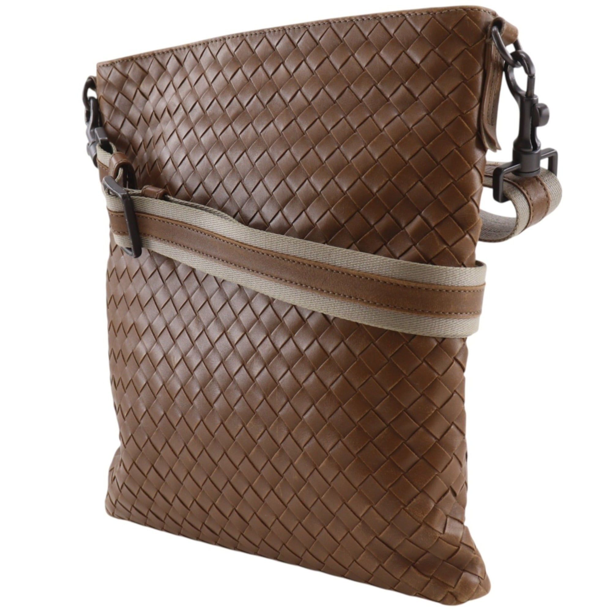 Bottega Veneta Intrecciato Brown Leather Shoulder Bag (Pre-Owned)