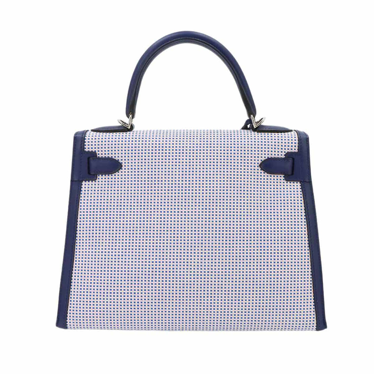 Hermes Bleu Saphir Ecru Swift Leather Handbag (Pre-Owned)