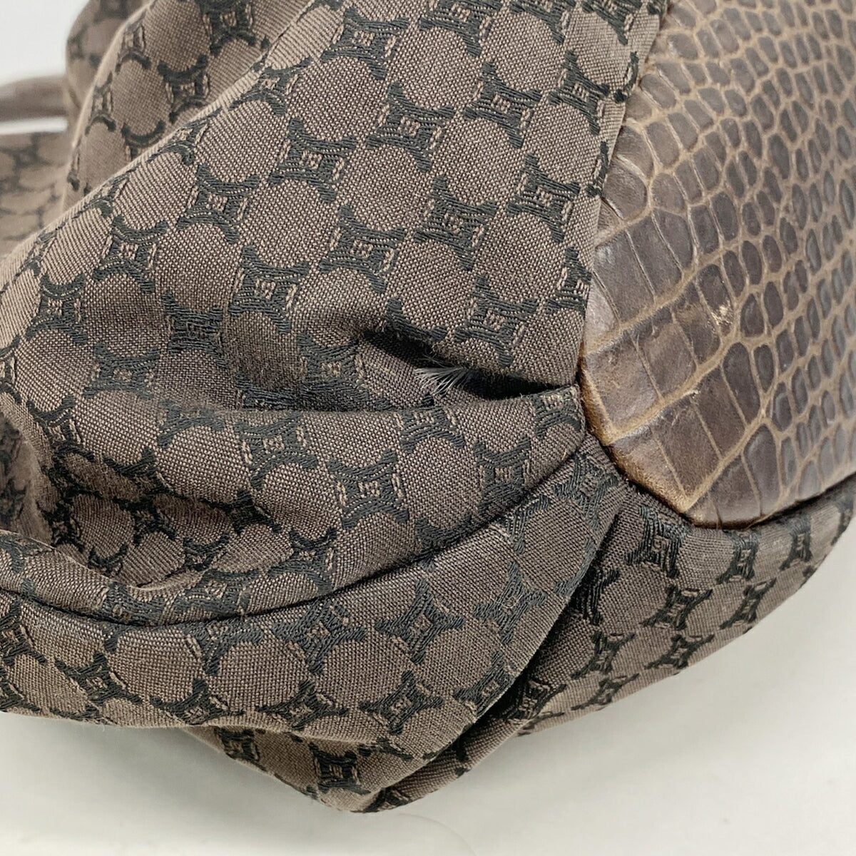 Celine Brown Nylon Canvas Handbag (Pre-Owned)