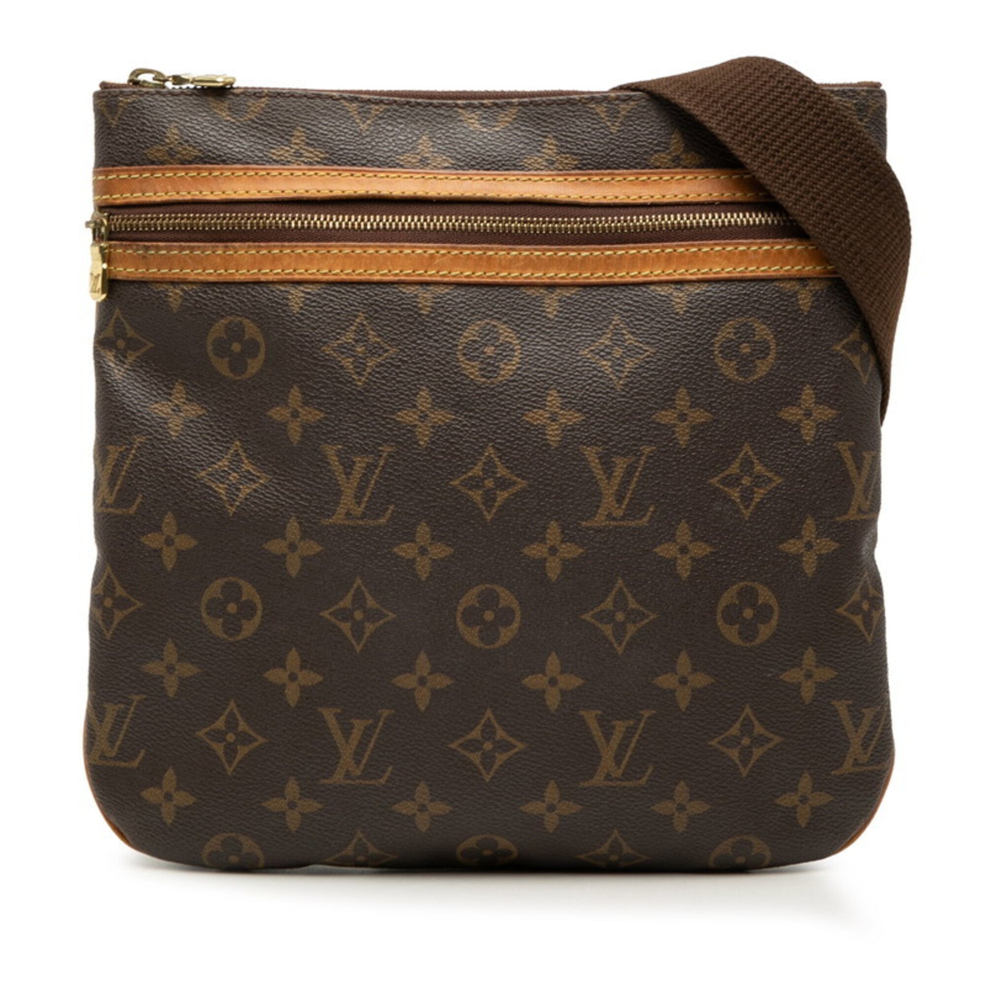 Louis Vuitton Monogram Brown Pvc Leather Pochette Shoulder Bag (Pre-Owned)