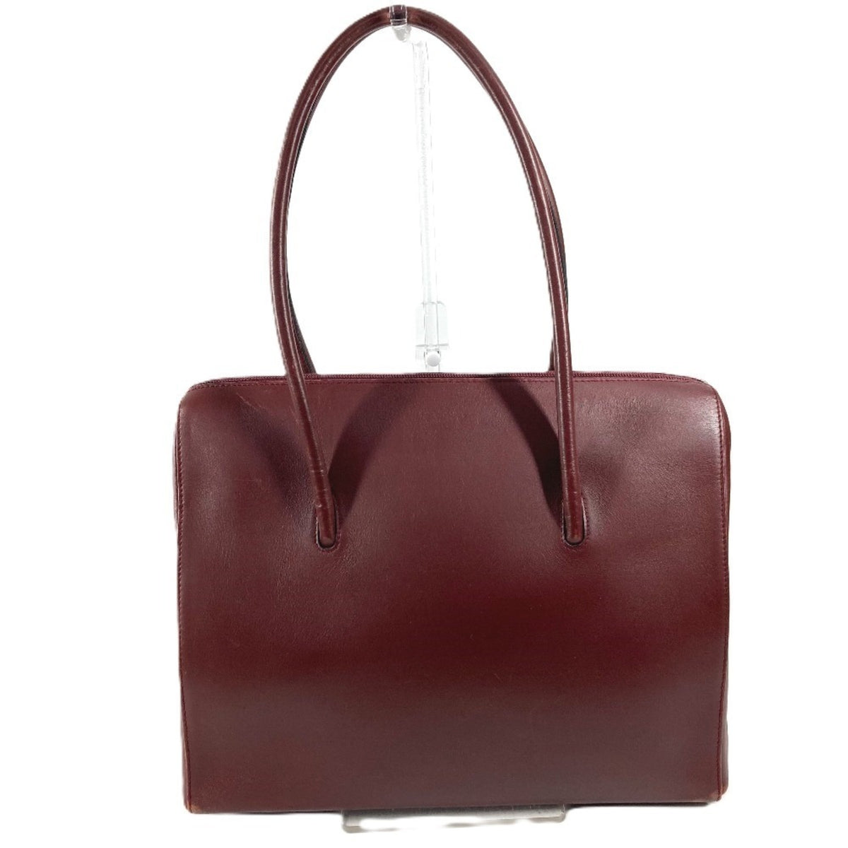 Cartier Must Wine Red Leather Shoulder Bag Tote Bag (Pre-Owned)