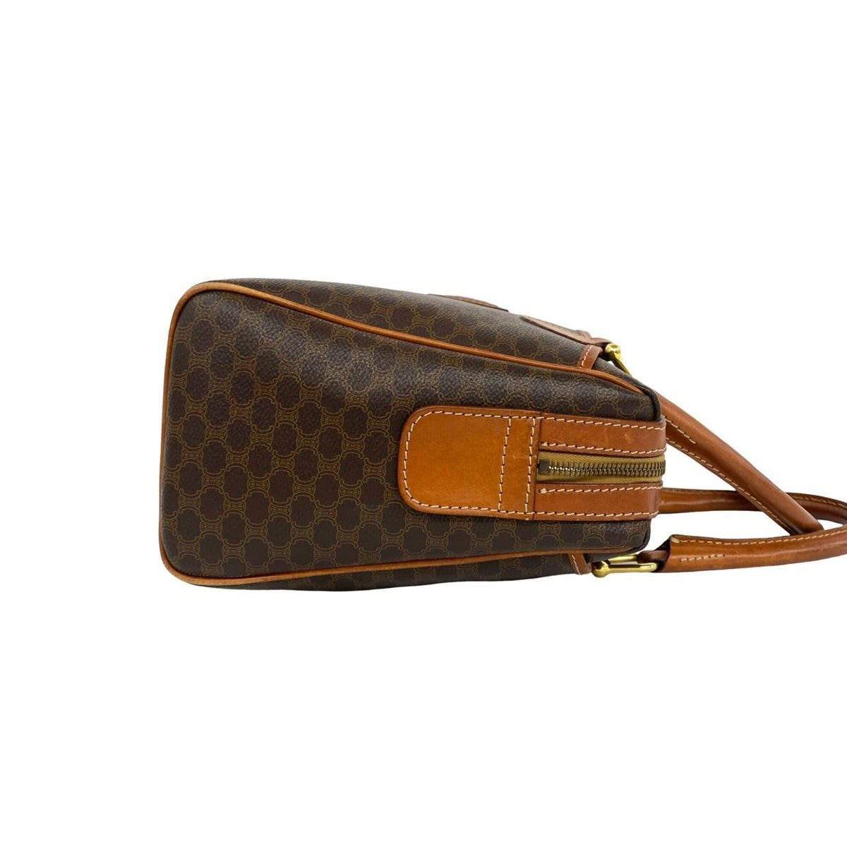 Celine Brown Leather Pvc Boston Bag Handbag (Pre-Owned)
