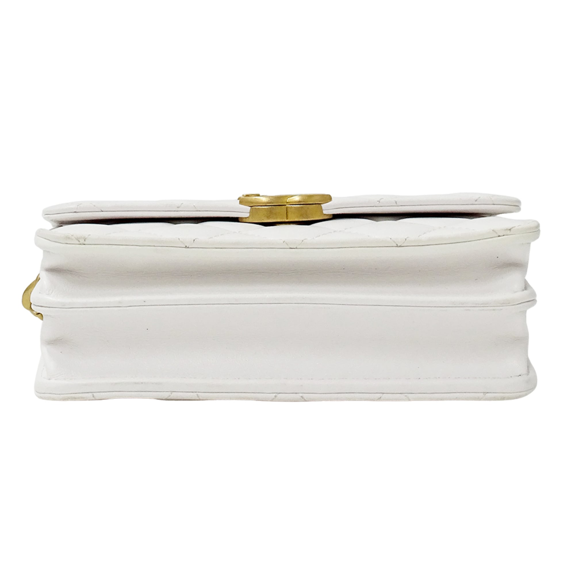 Chanel White Yellow Leather Handbag Shoulder Bag (Pre-Owned)