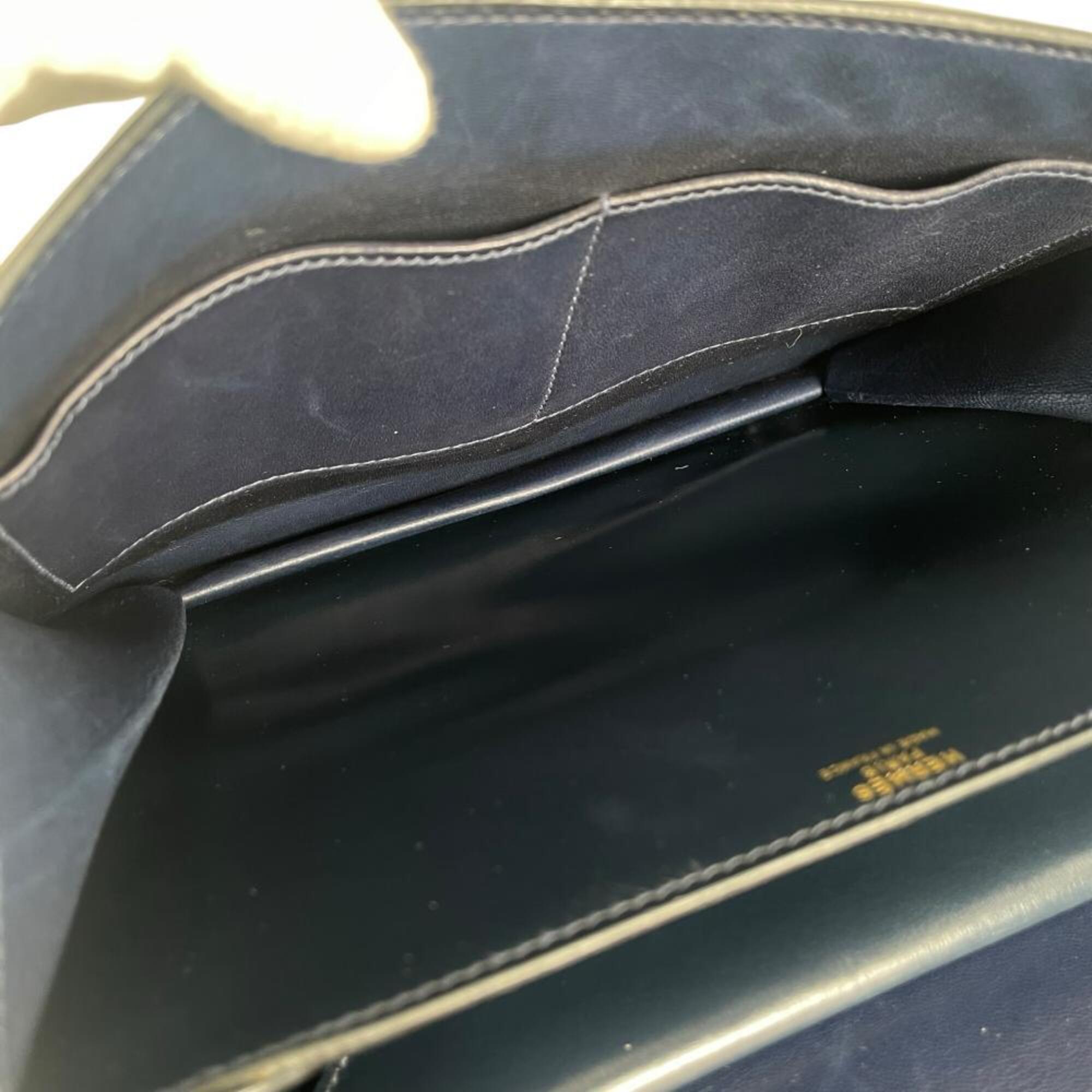 Hermes Blue Leather Shoulder Bag (Pre-Owned)