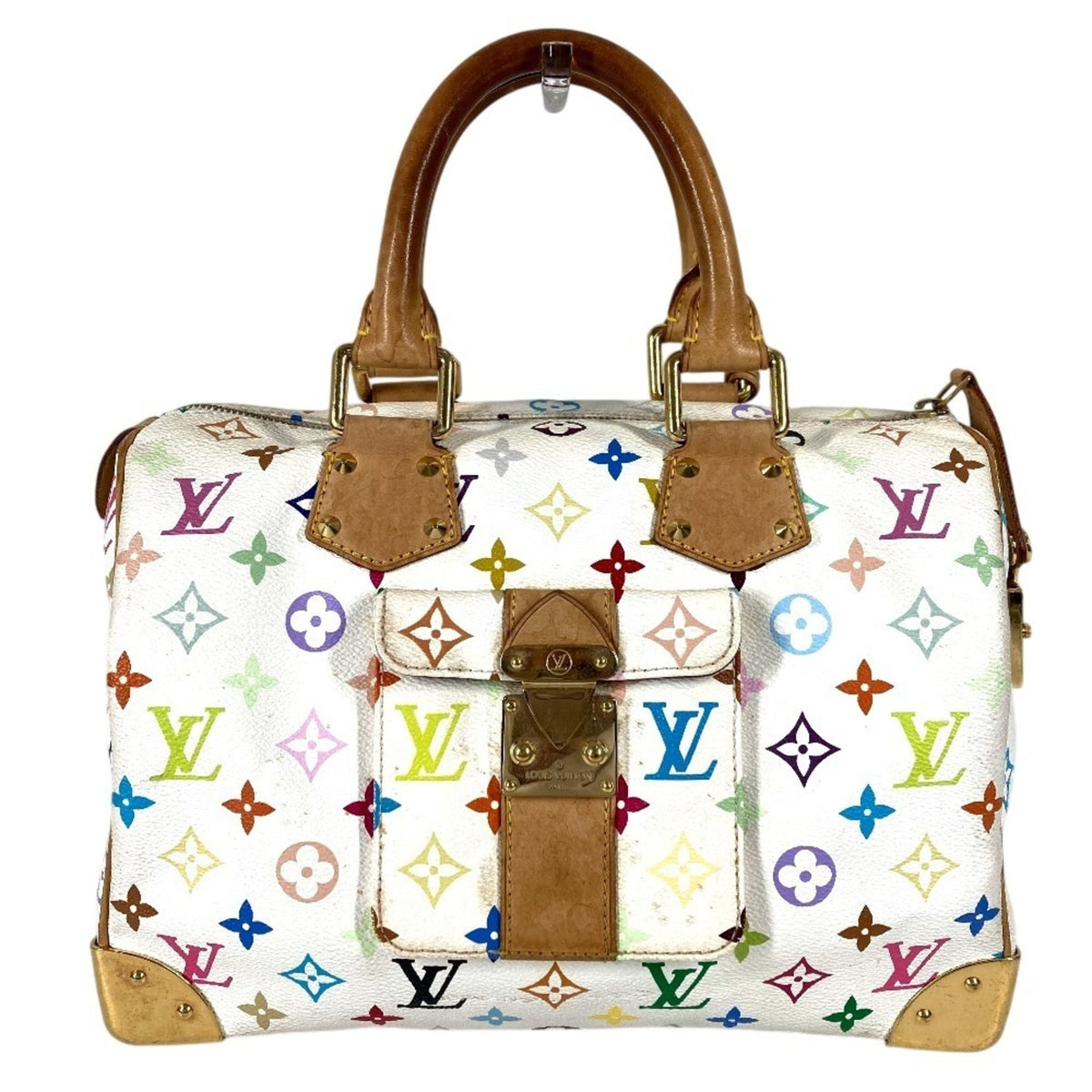 Louis Vuitton Monogram Multicolore Blanc White Monogram Multicolore Boston Bag Handbag (Pre-Owned)