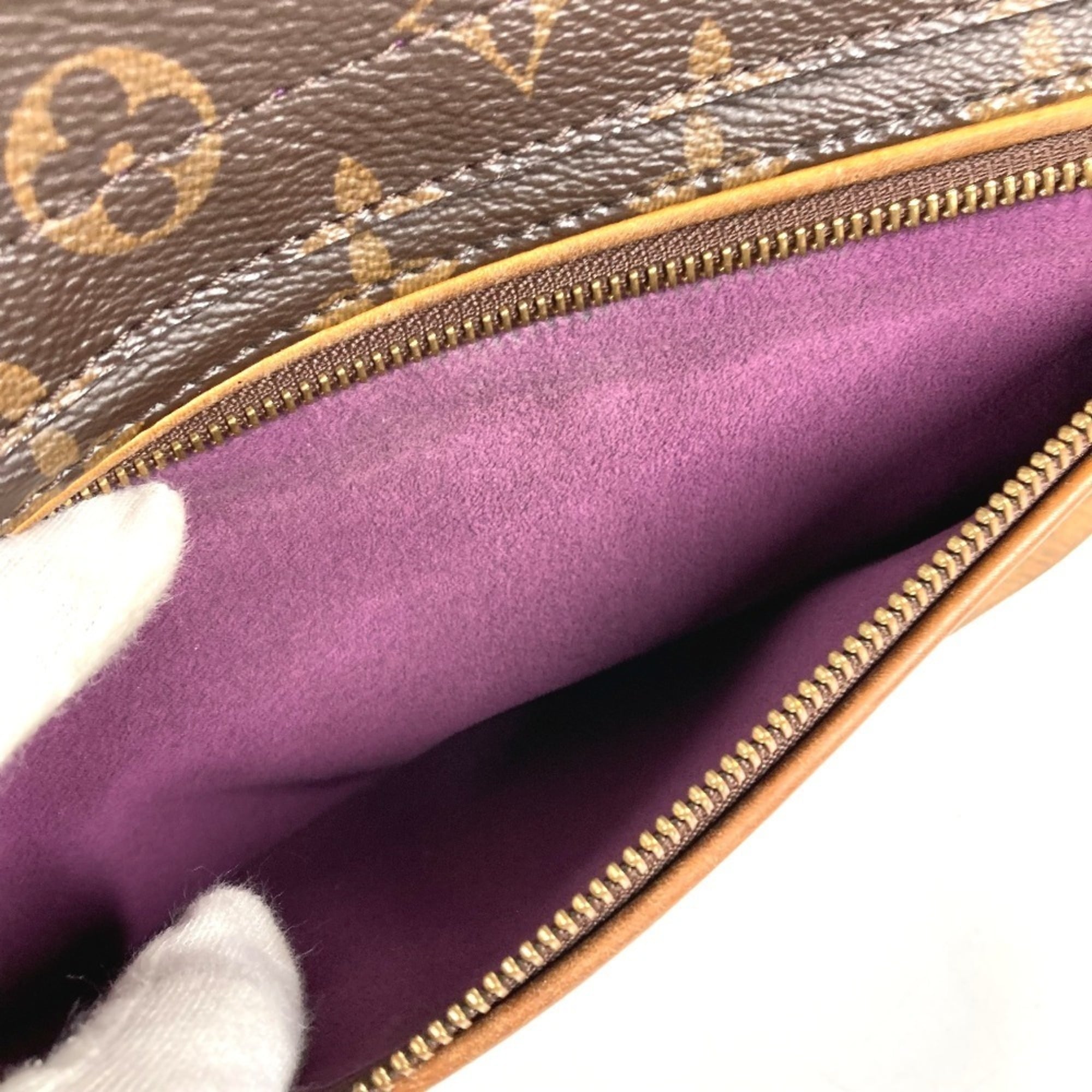 Louis Vuitton Aurore Brown Monogram Purple Monogram Olympe Canvas Shoulder Bag Tote Bag (Pre-Owned)