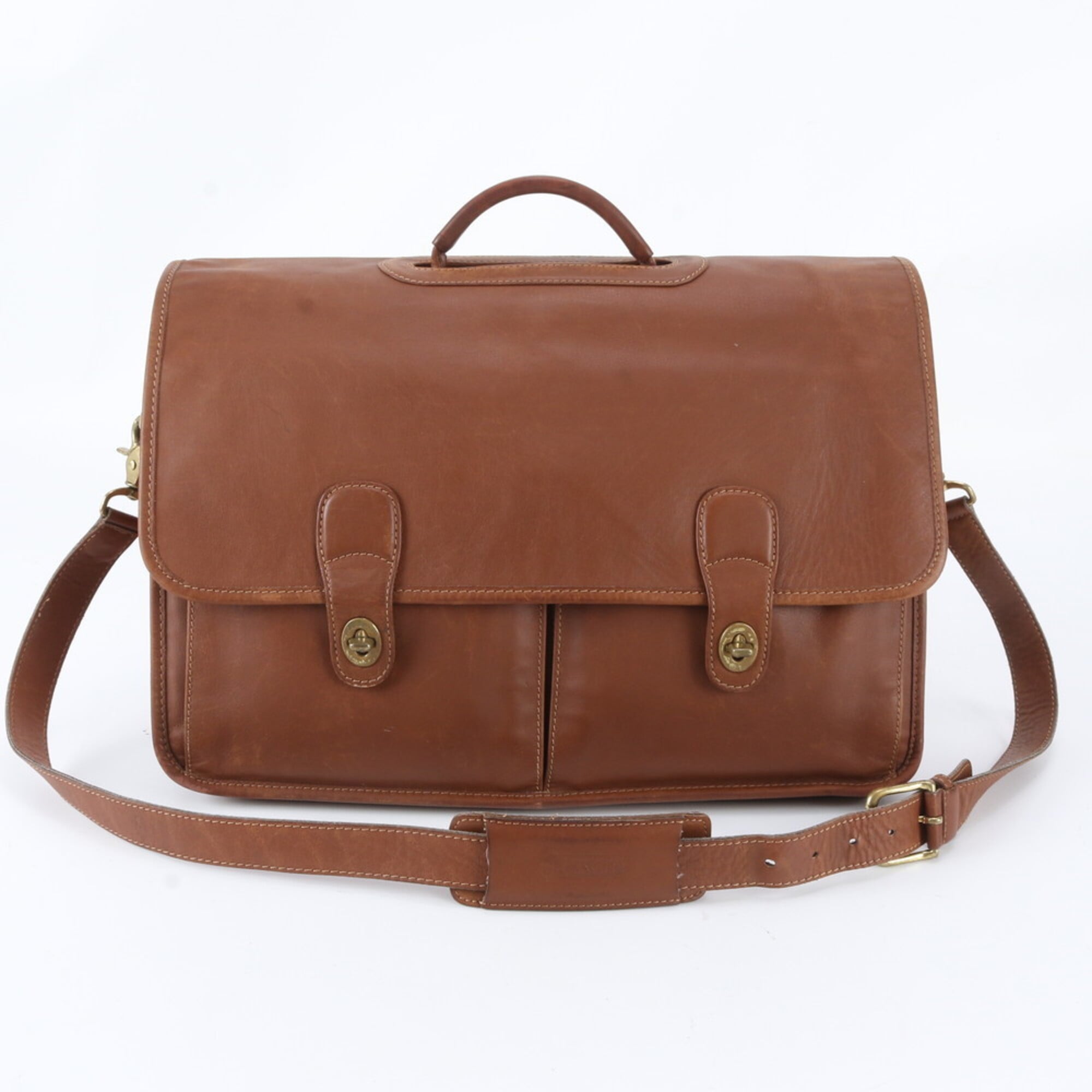 Coach Brown Leather Briefcase Shoulder Bag (Pre-Owned)