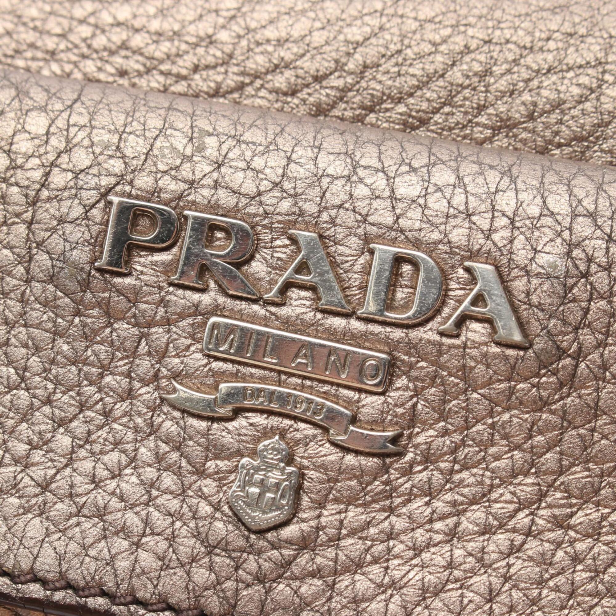 Prada Brown Leather Handbag Tote Bag (Pre-Owned)