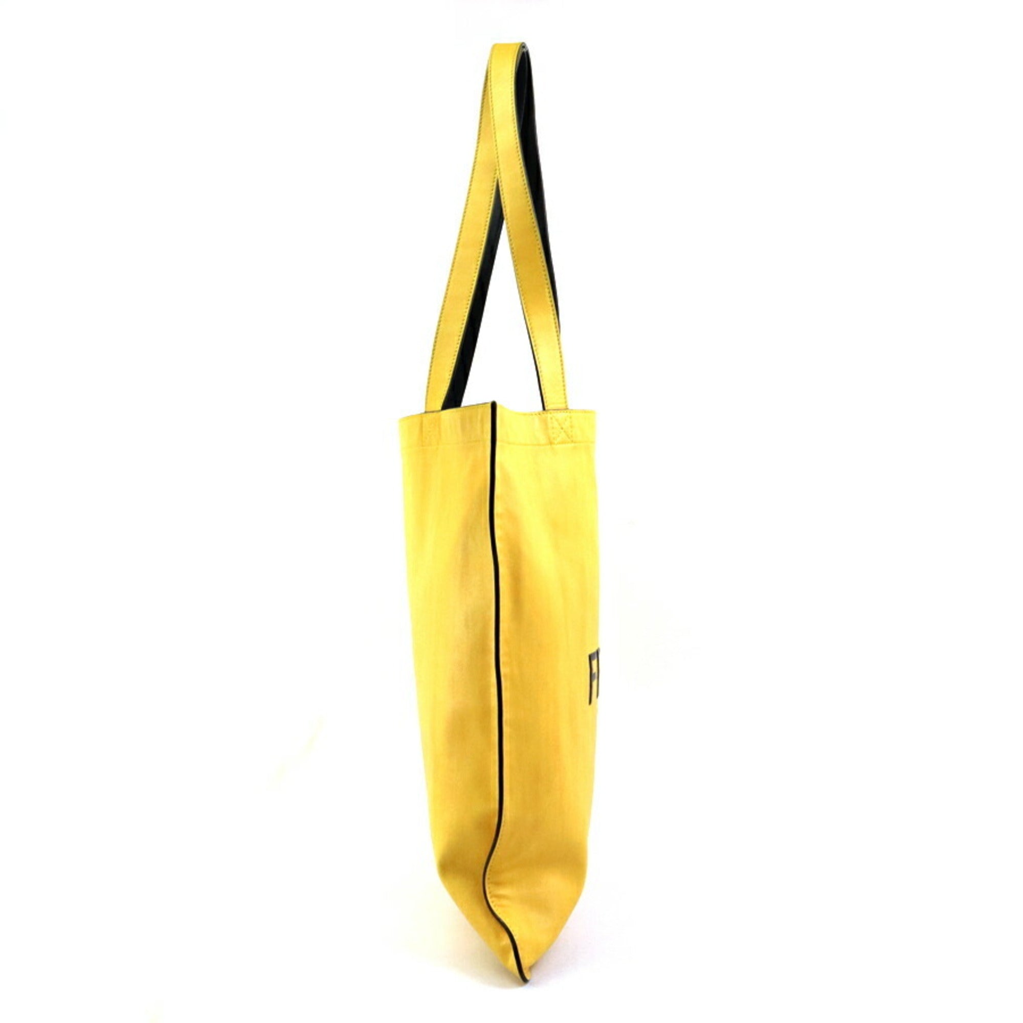 Fendi Black Yellow Leather Shoulder Bag Tote Bag (Pre-Owned)