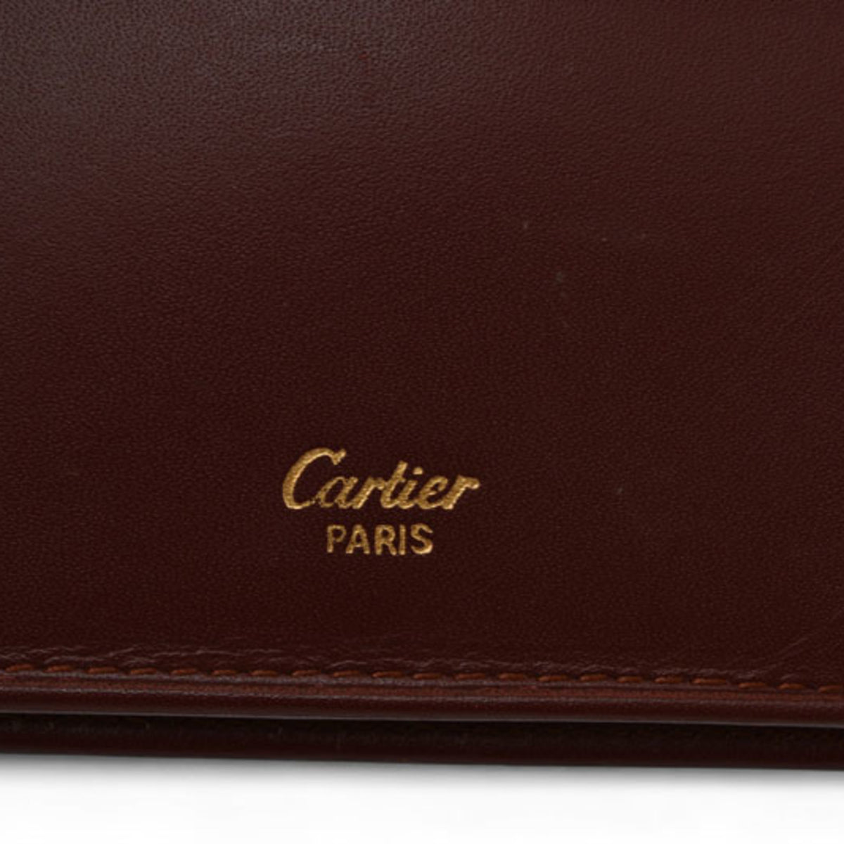 Cartier Bordeaux Leather Wallet (Bi-Fold) (Pre-Owned)