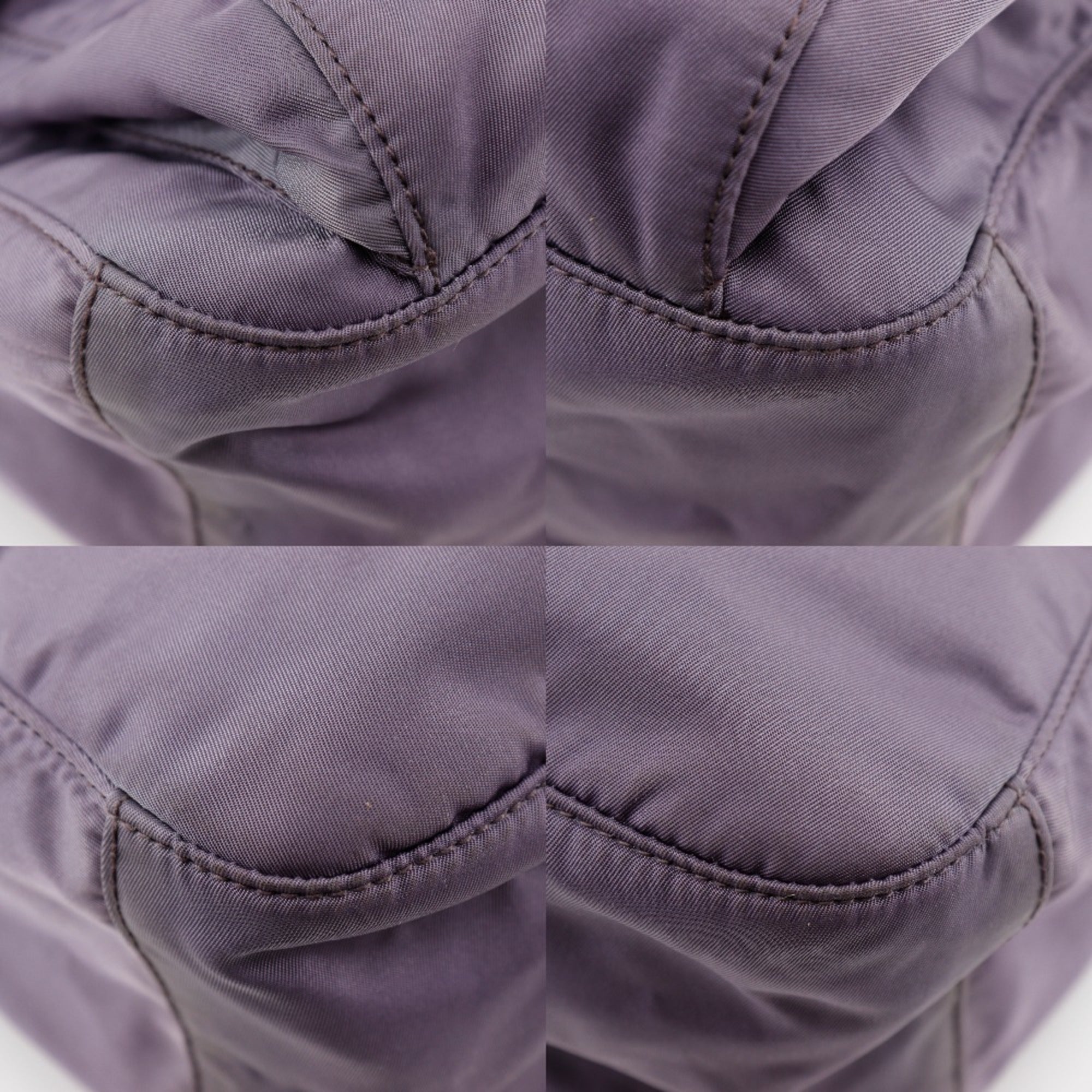 Prada Purple Nylon Leather Shoulder Bag (Pre-Owned)