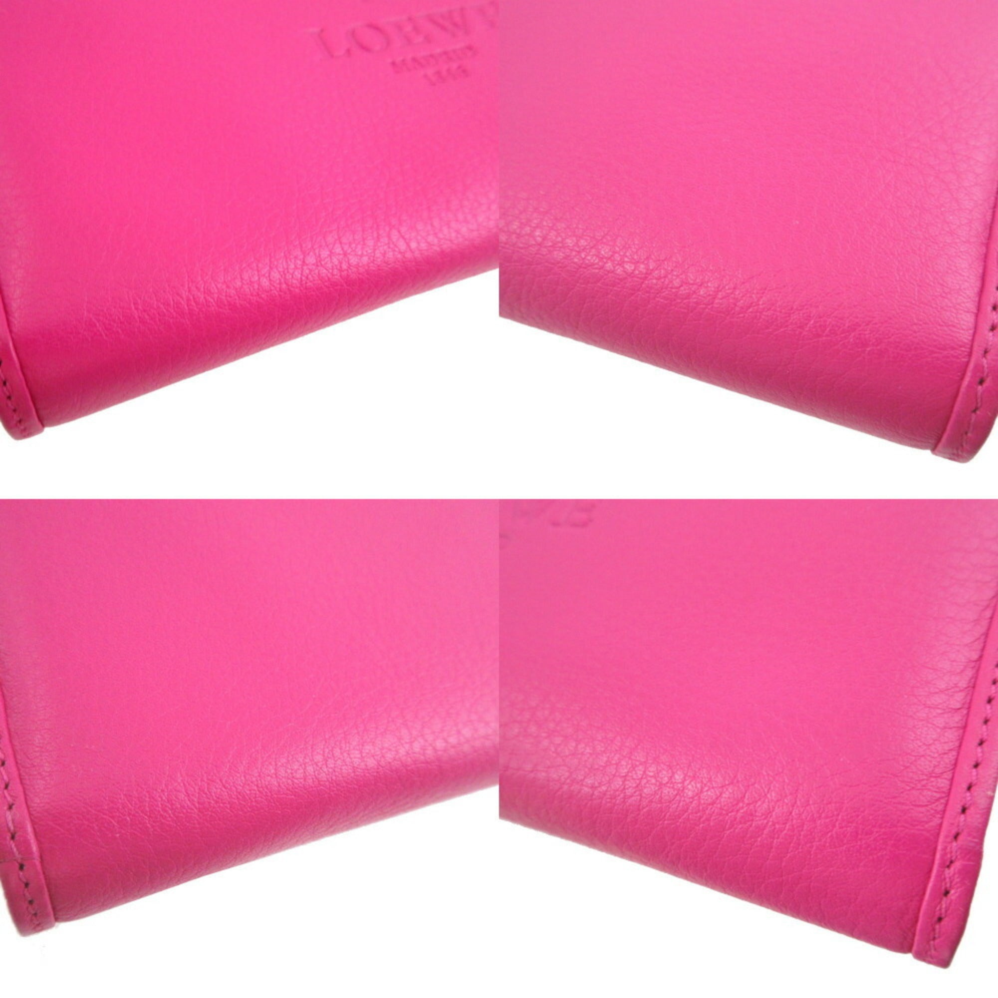 Loewe Pink Leather Long Wallet (Bi-Fold) (Pre-Owned)
