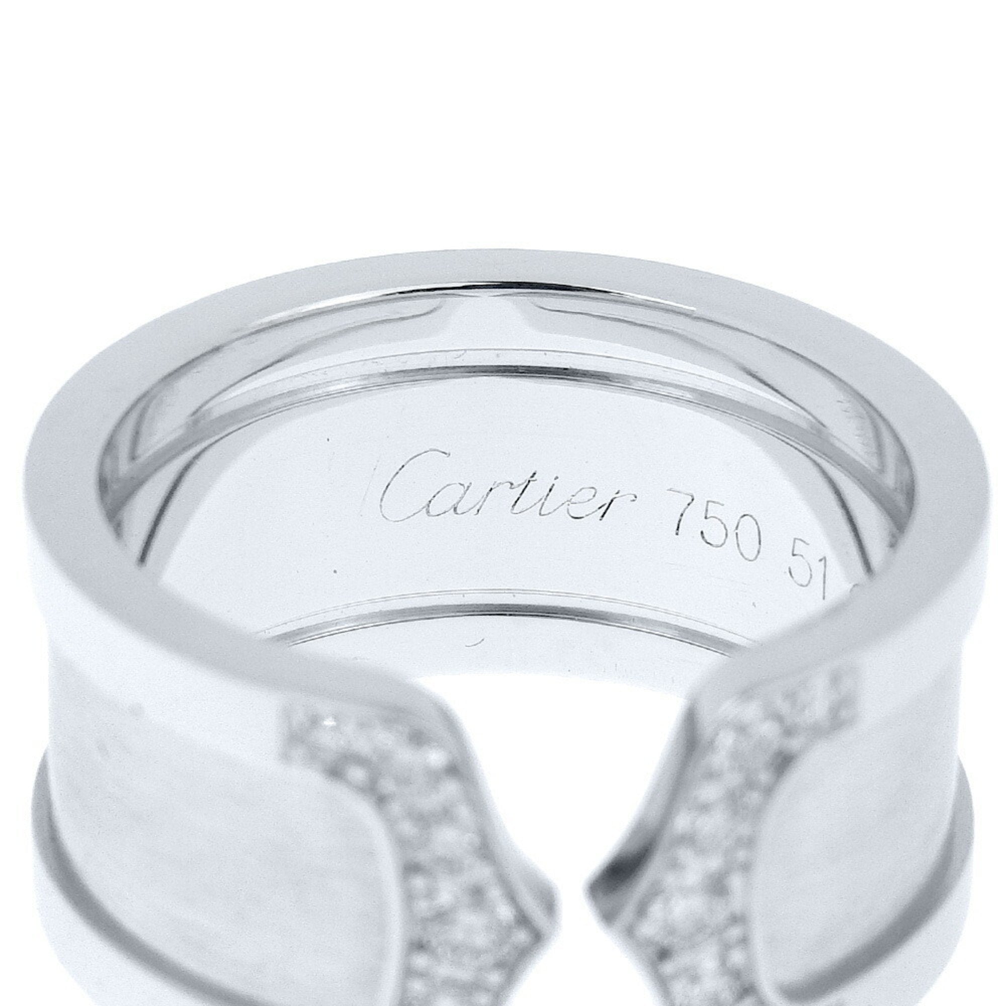 Cartier C2 Silver White Gold (18K) Band Ring (Pre-Owned)