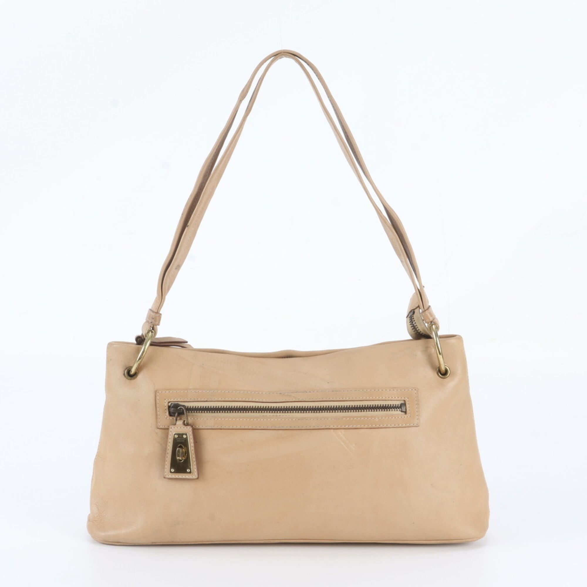 Gucci Beige Leather Handbag Shoulder Bag Tote Bag (Pre-Owned)
