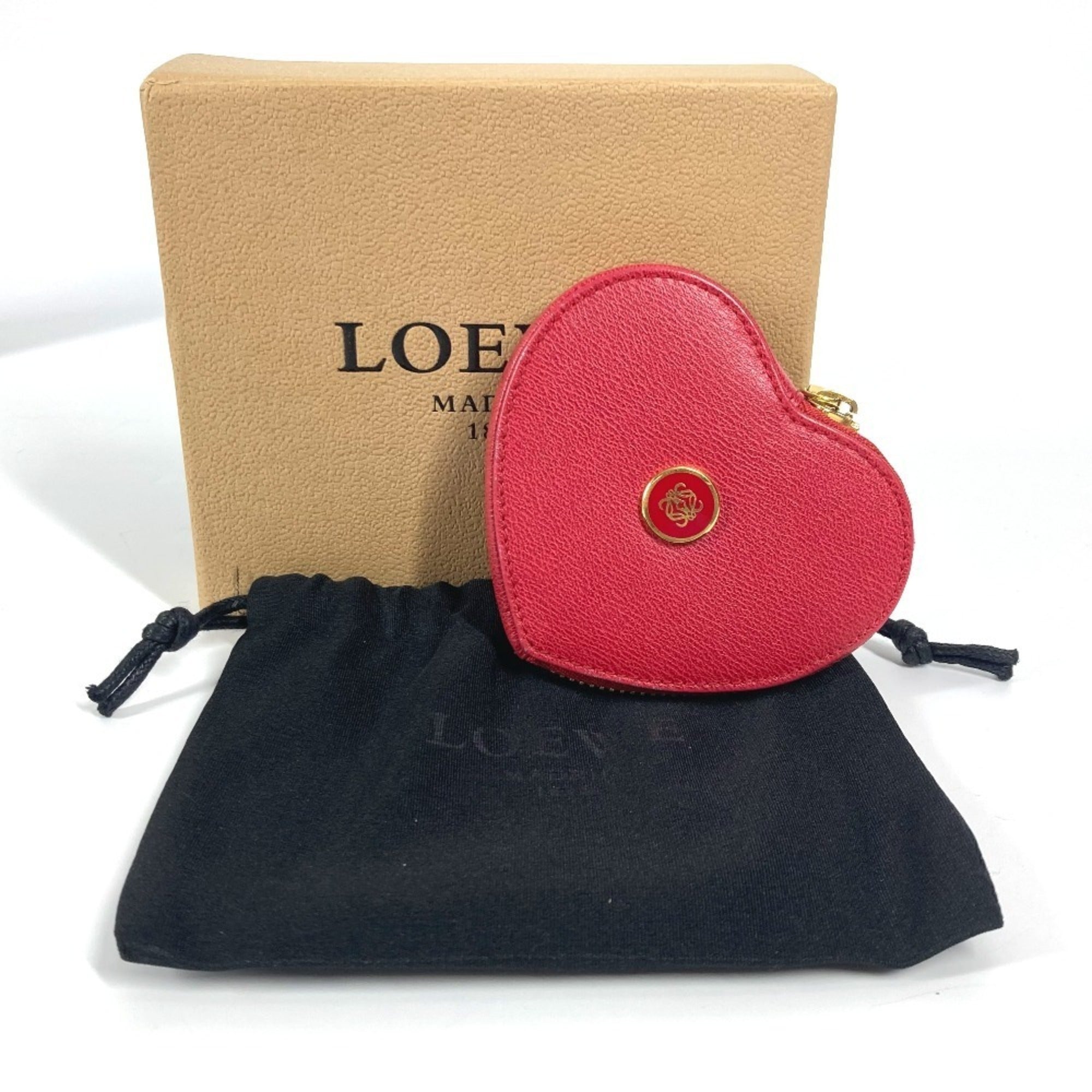 Loewe Red Color Leather Coin Purse/Coin Case (Pre-Owned)