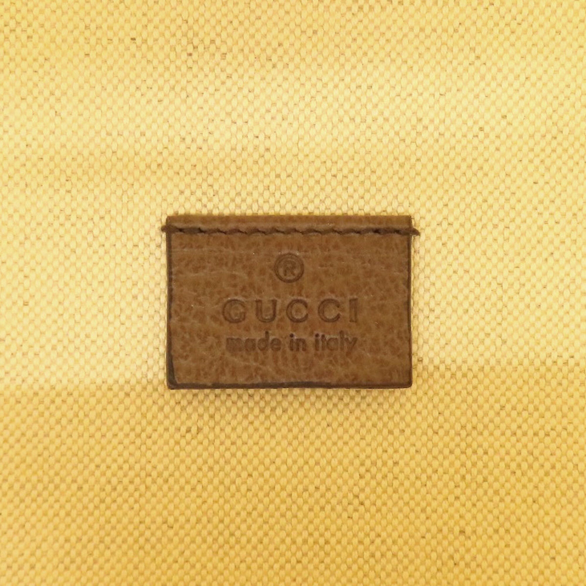 Gucci Beige Brown Canvas Handbag (Pre-Owned)