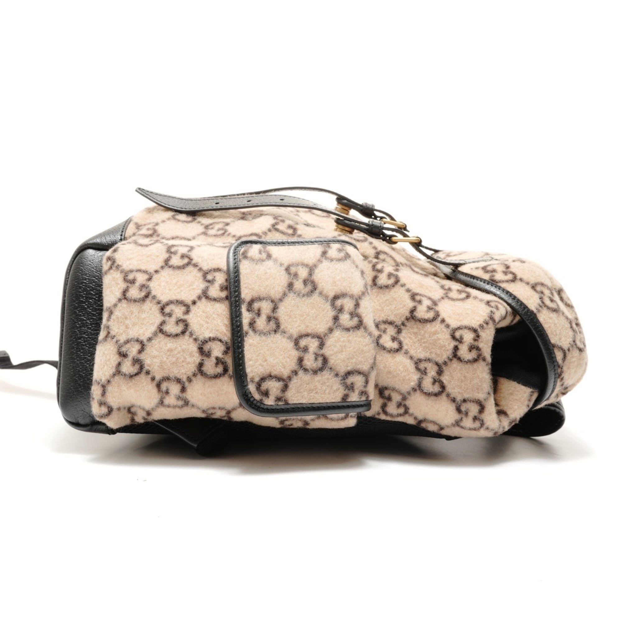 Gucci Beige Wool Leather Backpack (Pre-Owned)