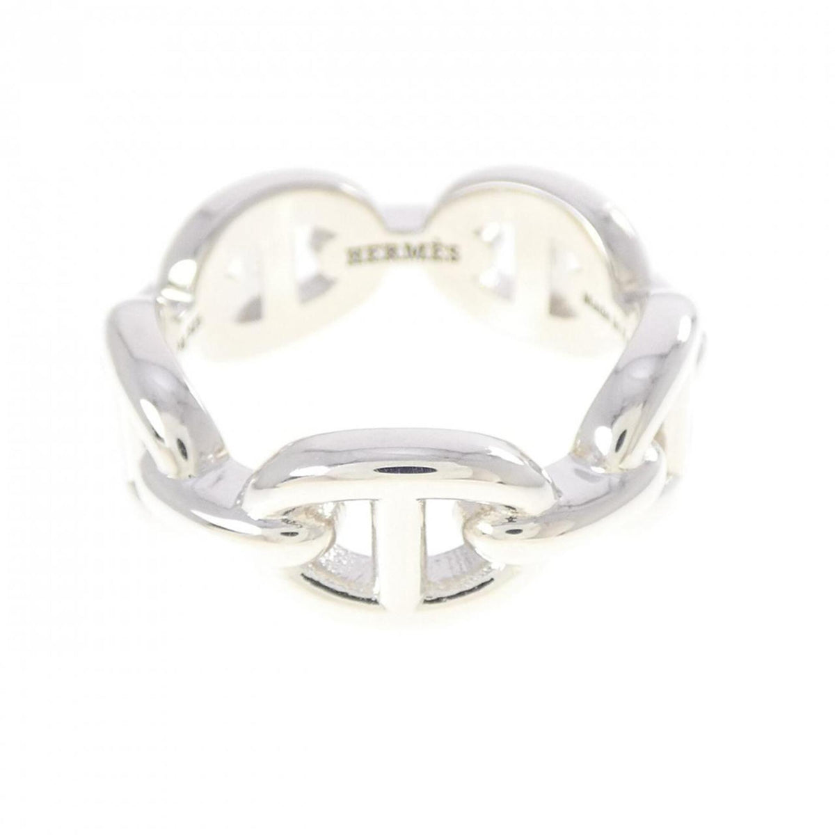 Hermes Silver 925 Band Ring (Pre-Owned)