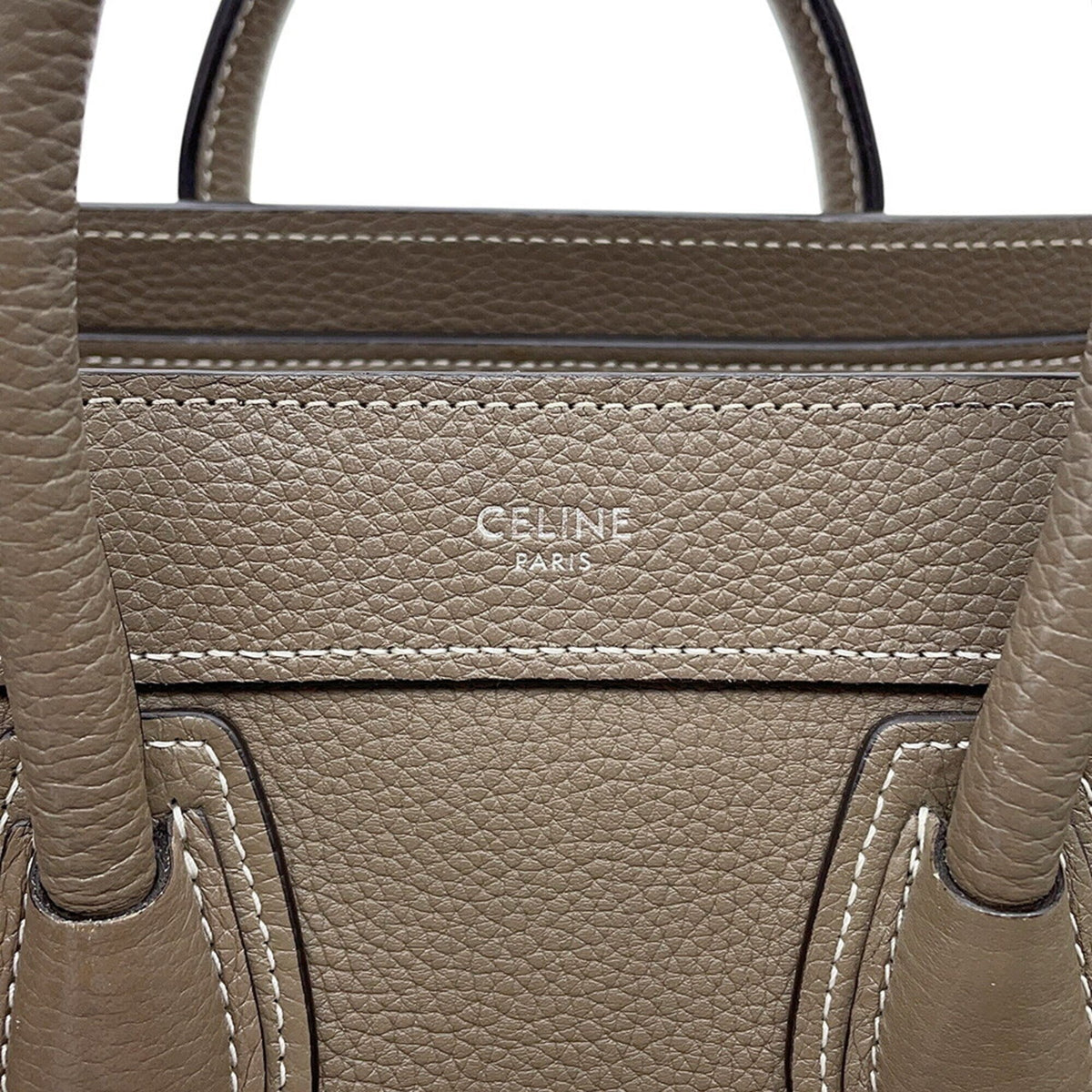 Celine Luggage Grayish Leather Handbag Shoulder Bag (Pre-Owned)