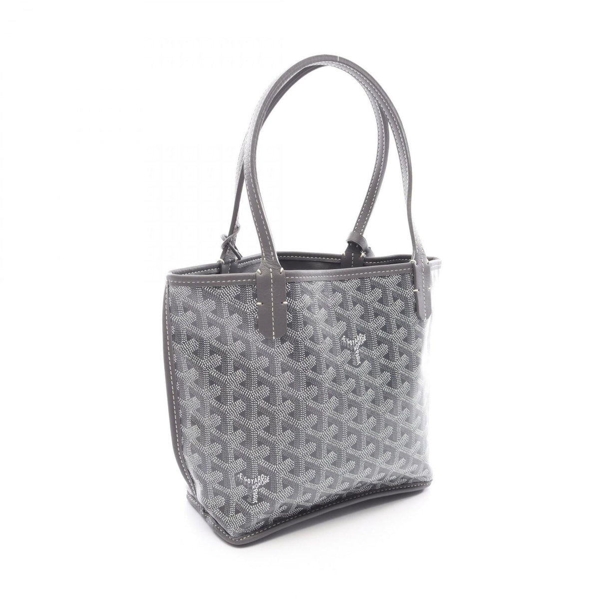 Goyard Gray White Coated Canvas Leather Handbag Tote Bag (Pre-Owned)