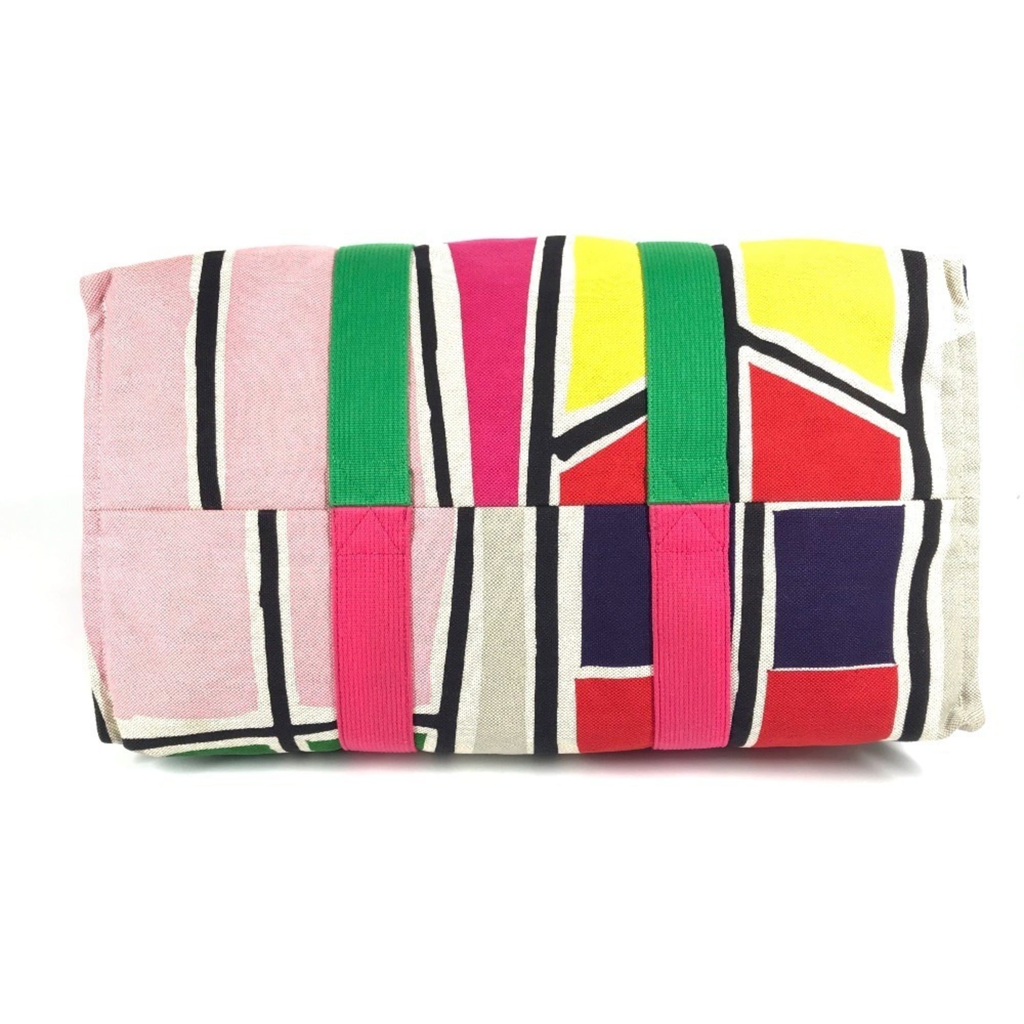 Hermes Multi-Color Cotton Boston Bag Shoulder Bag Tote Bag (Pre-Owned)