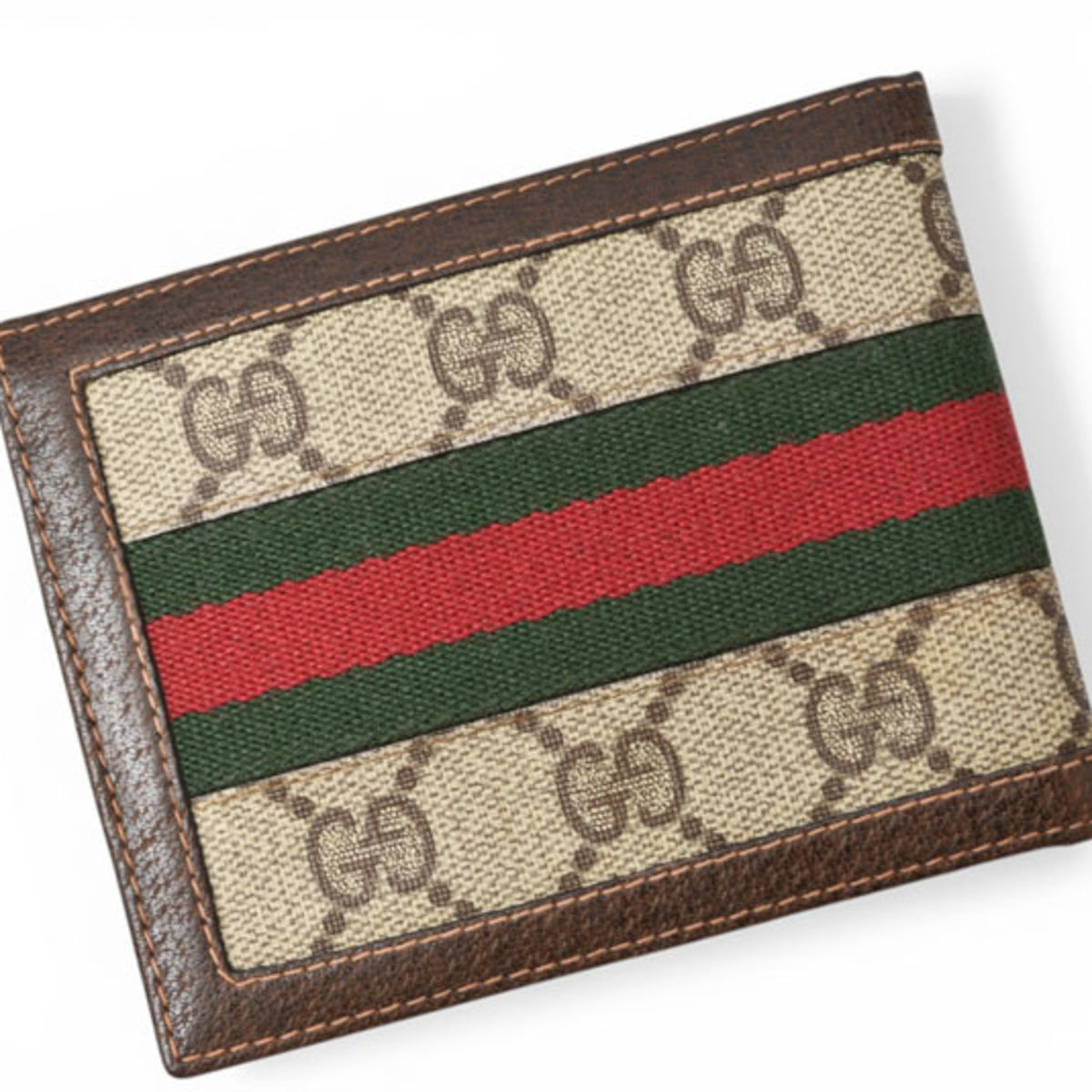 Gucci Black Brown Green Red Color Gg Plus Wallet (Bi-Fold) (Pre-Owned)