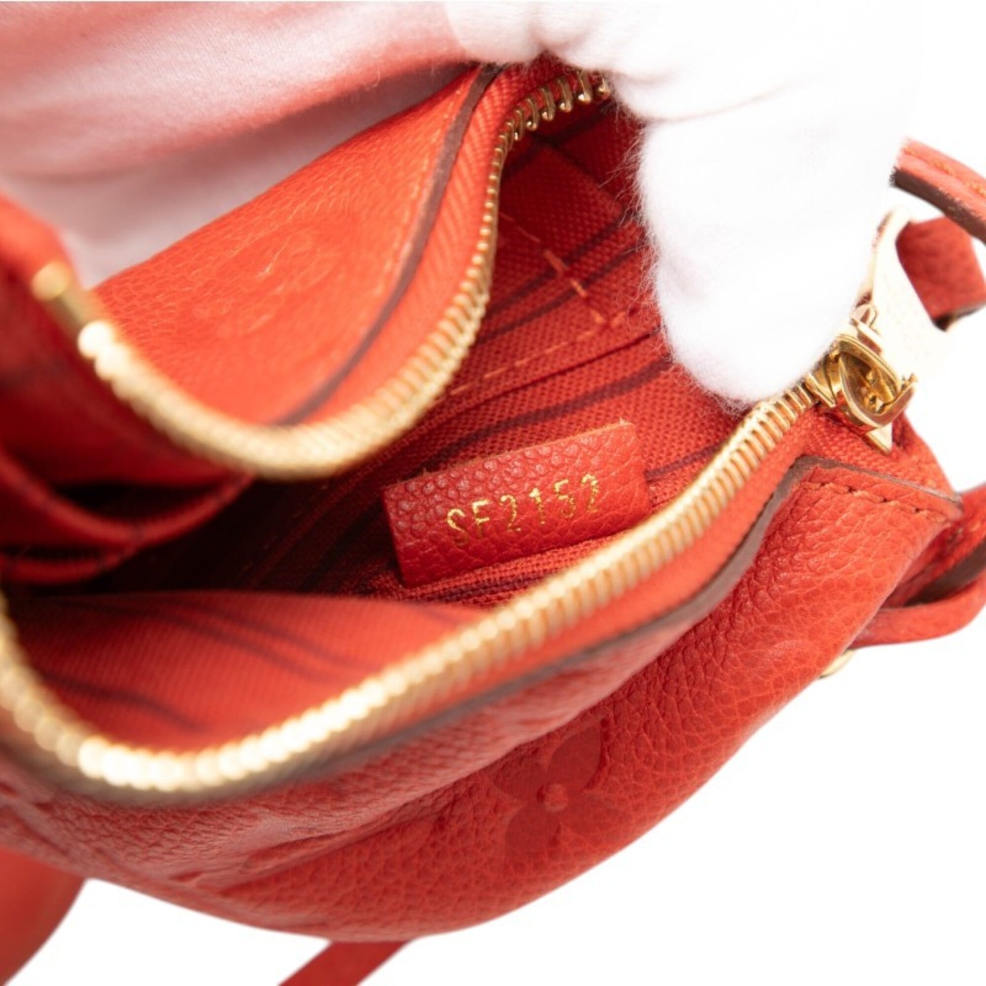 Louis Vuitton Auriane Orange Leather Pouch Shoulder Bag Tote Bag (Pre-Owned)