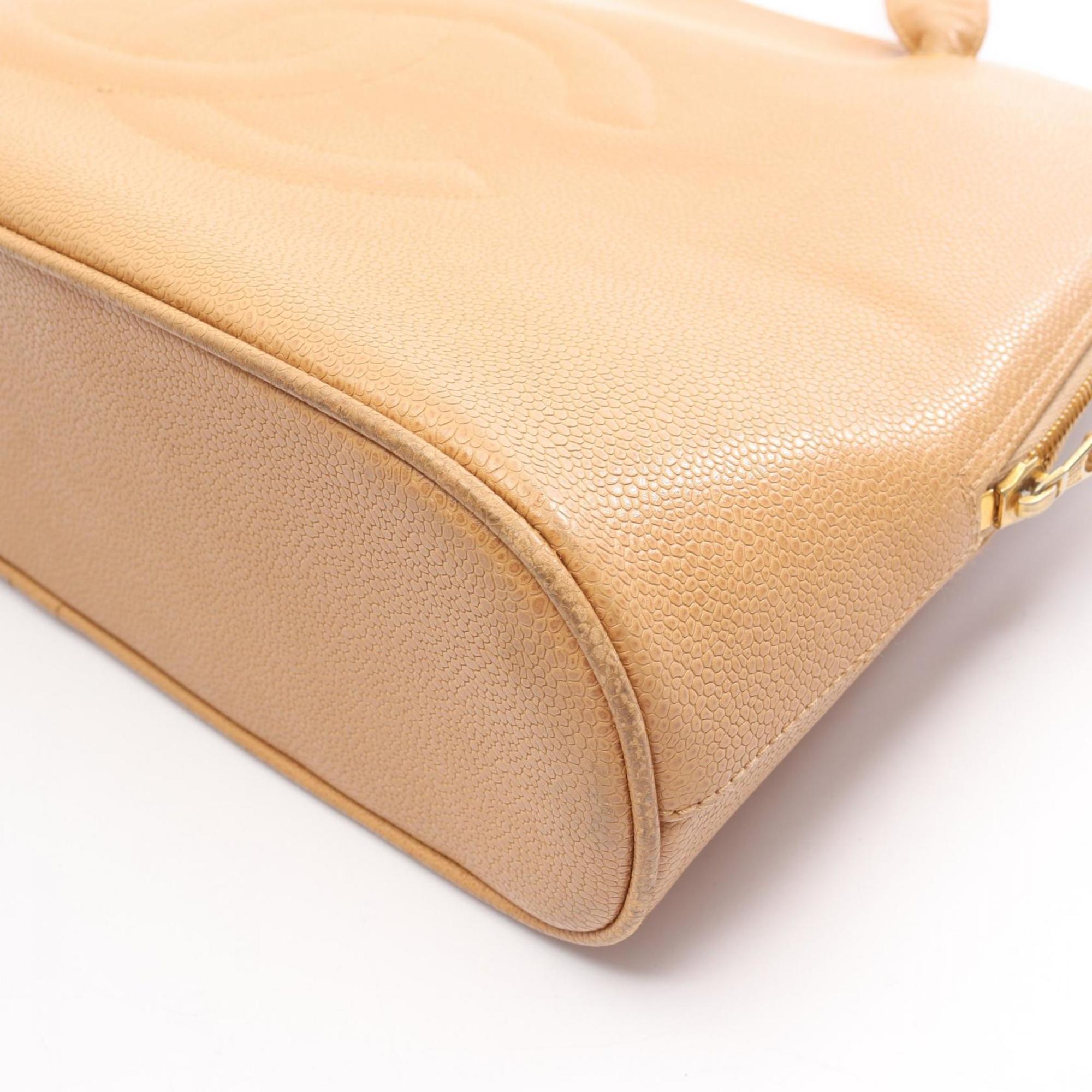 Chanel Beige Leather Handbag Tote Bag (Pre-Owned)
