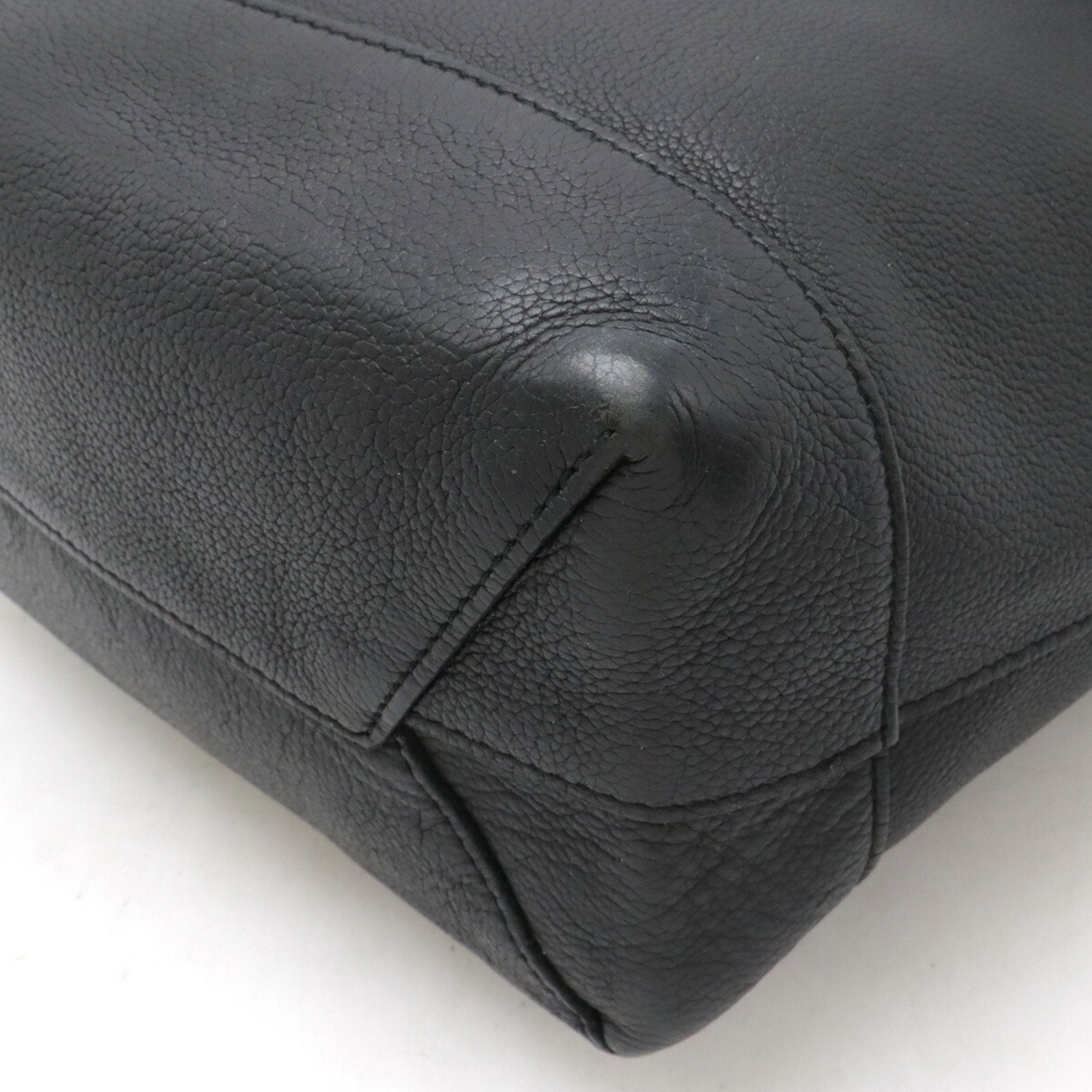 Louis Vuitton Noir Leather Backpack (Pre-Owned)