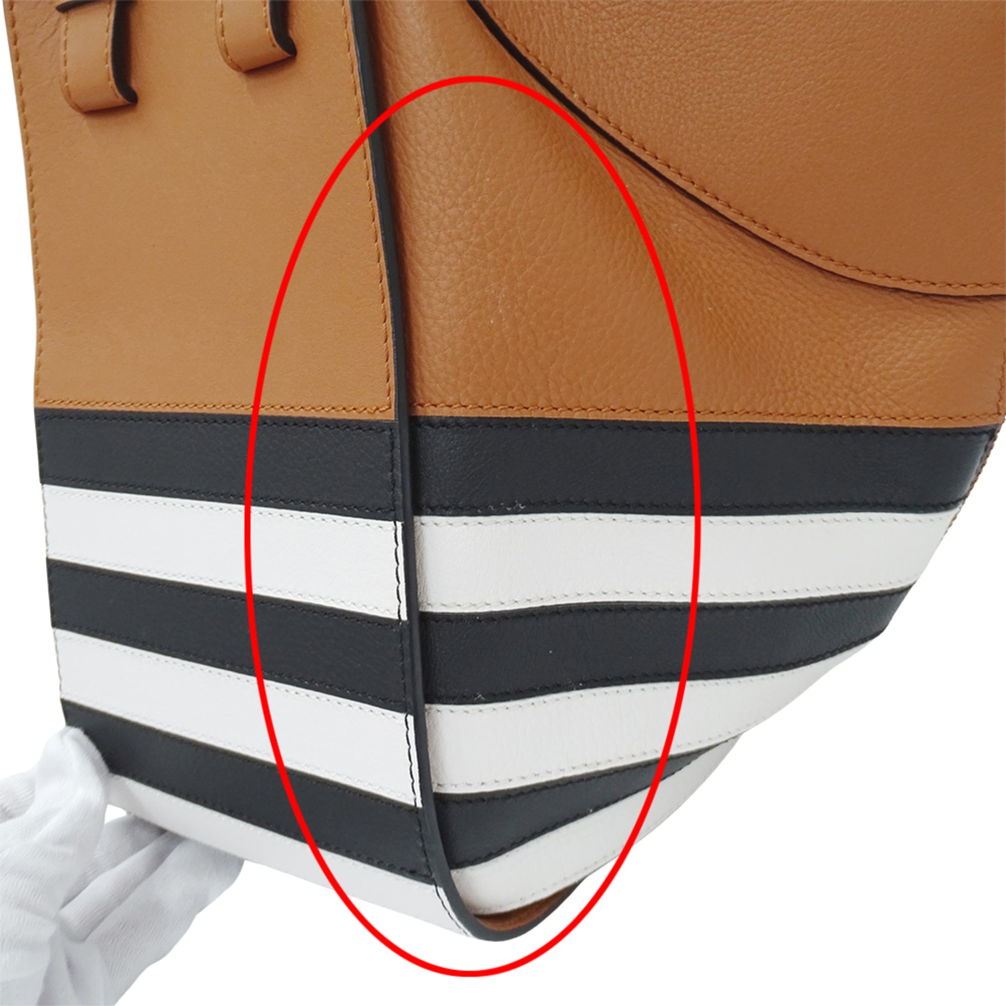 Loewe Black Brown White Leather Handbag Shoulder Bag (Pre-Owned)