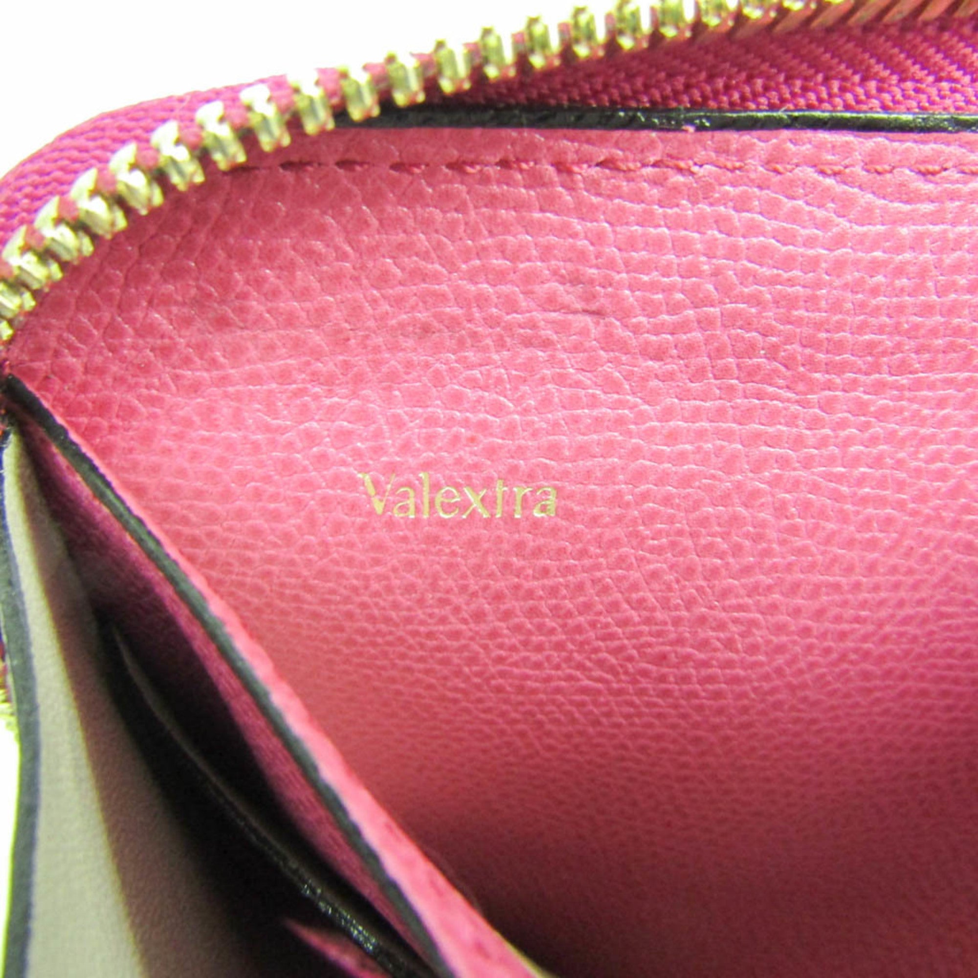 Valextra Pink Leather Long Wallet (Bi-Fold) (Pre-Owned)