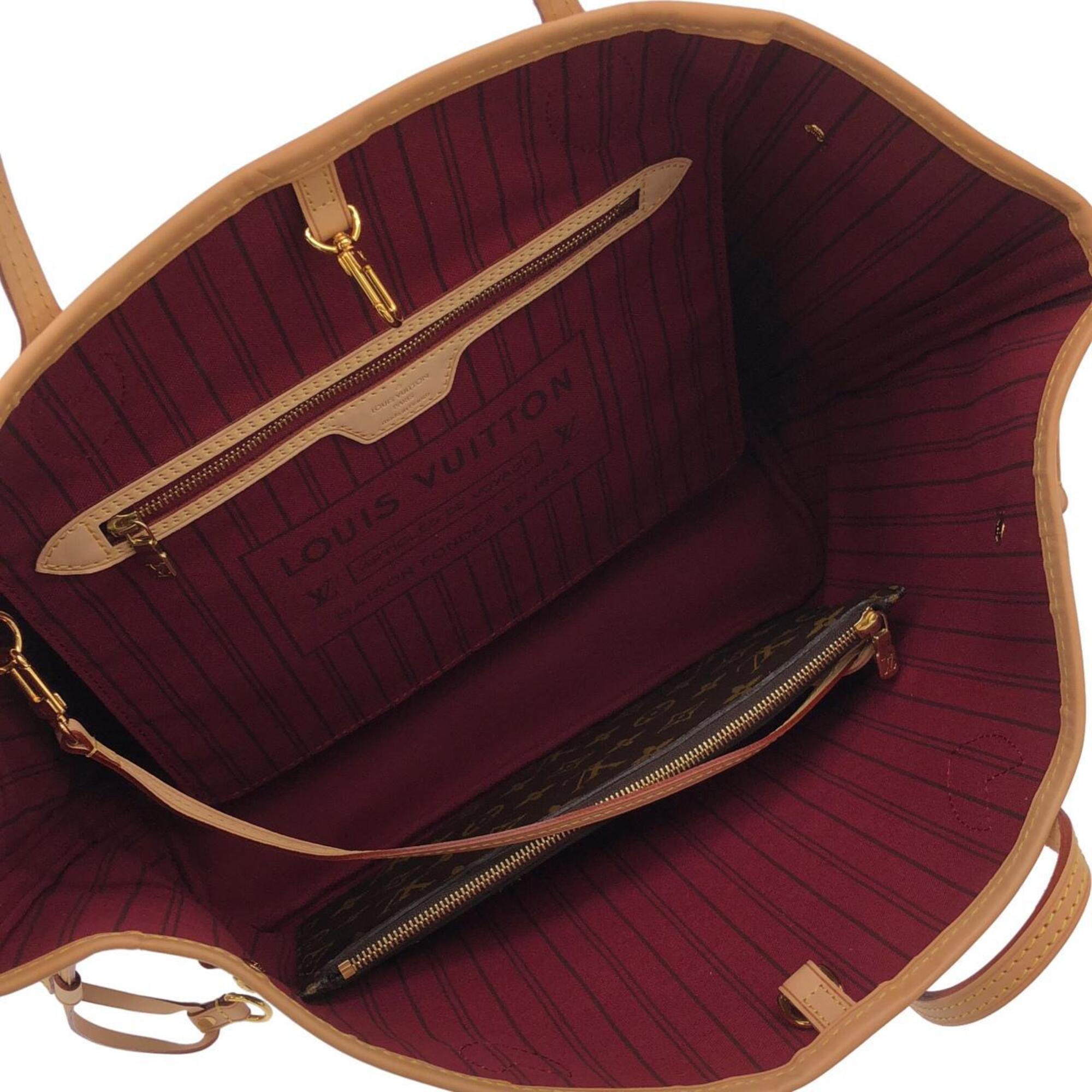 Louis Vuitton Fuchsia Marron Coated Canvas Handbag Pouch (Pre-Owned)