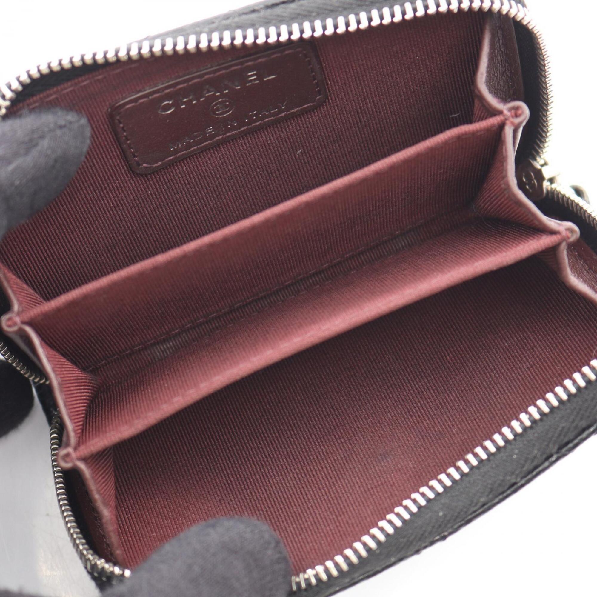 Chanel Black Grained Calfskin Coin Purse/Coin Case (Pre-Owned)