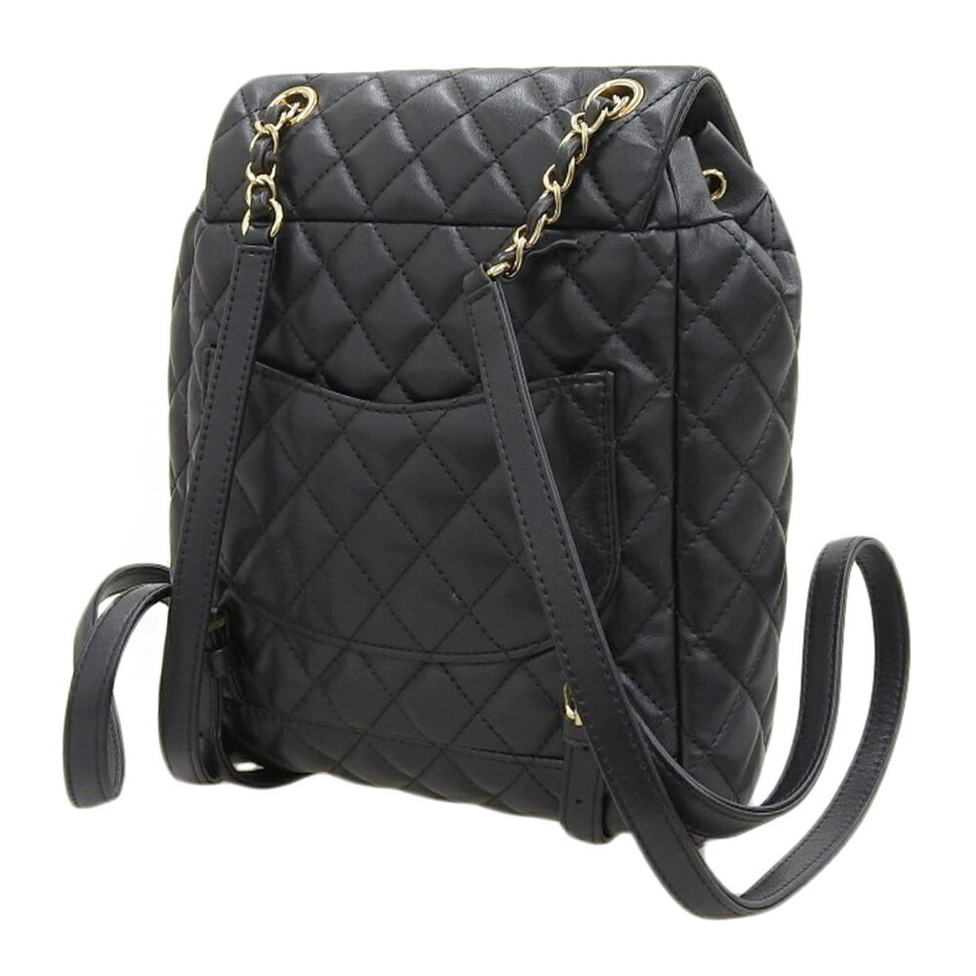 Chanel Matelasse Black Leather Backpack (Pre-Owned)