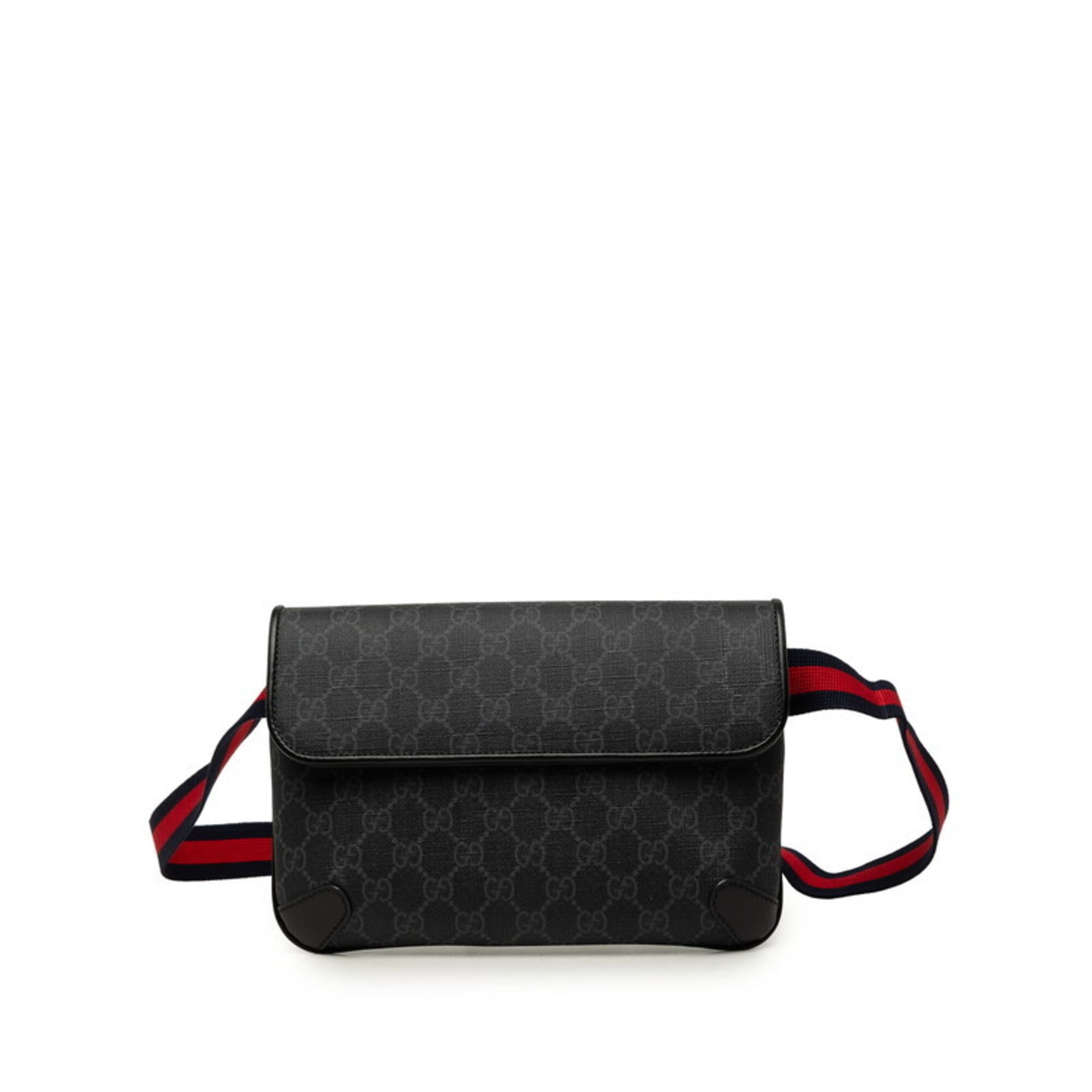 Gucci Black Gray Pvc Leather Fanny Pack Sling Bag (Pre-Owned)