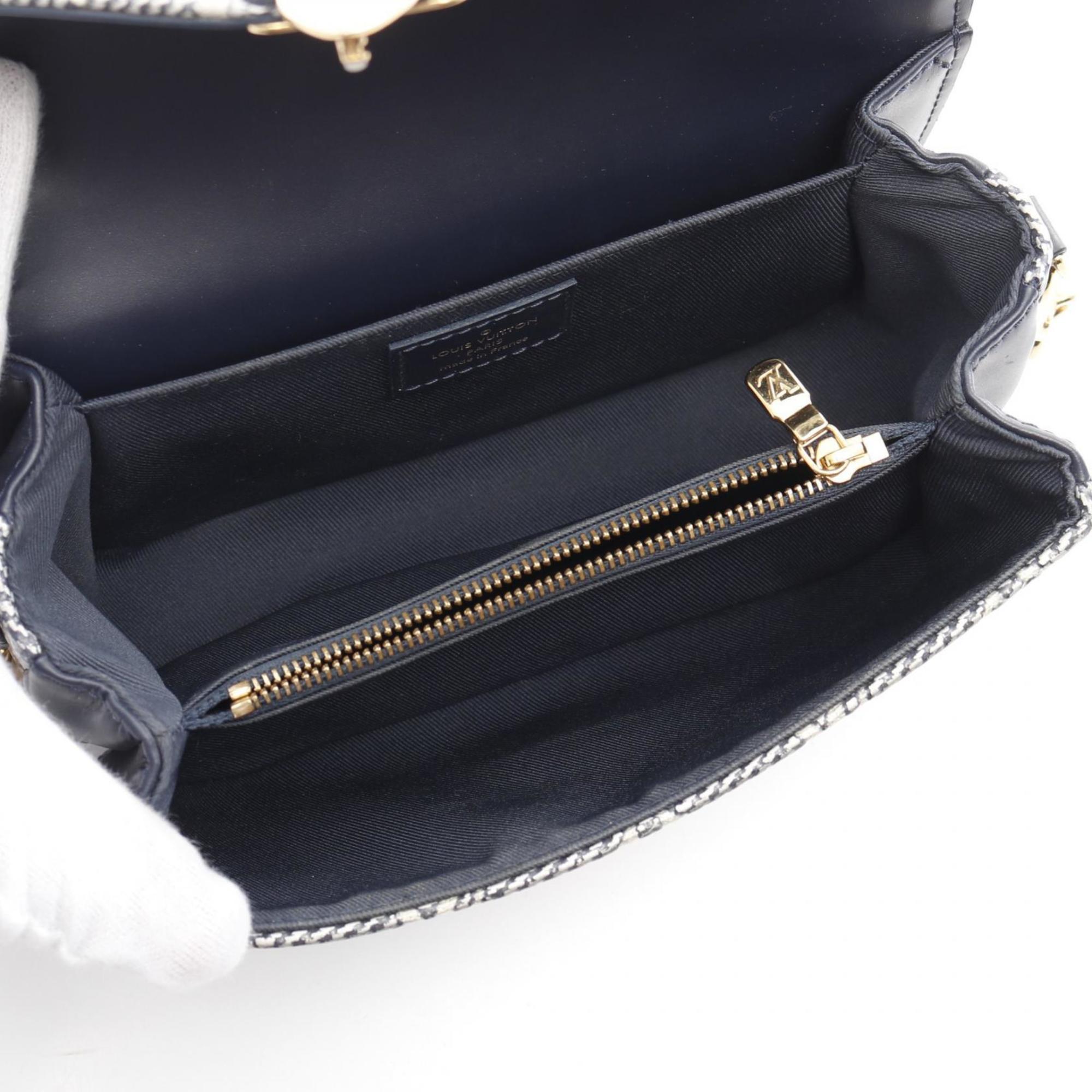 Louis Vuitton Navy Coated Canvas Pvc Leather Handbag (Pre-Owned)