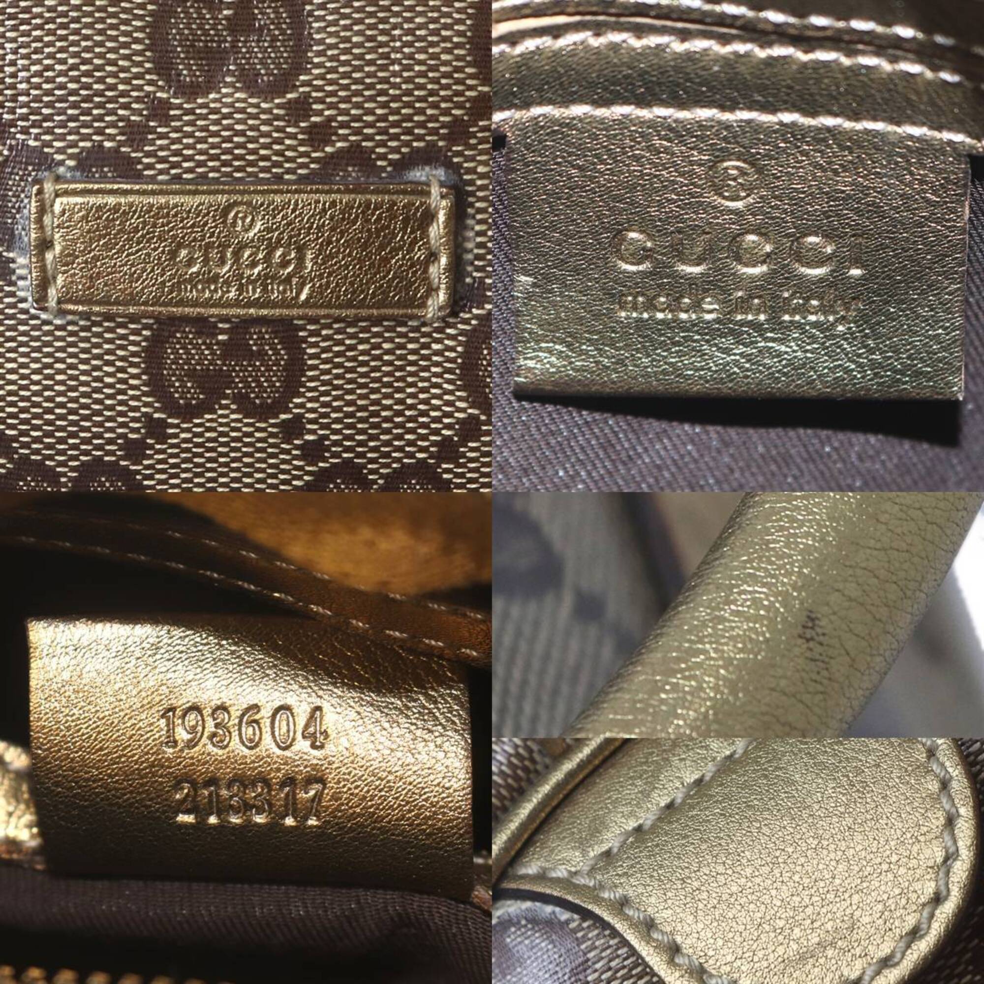 Gucci Gg Crystal Beige Brown Boston Bag Handbag (Pre-Owned)