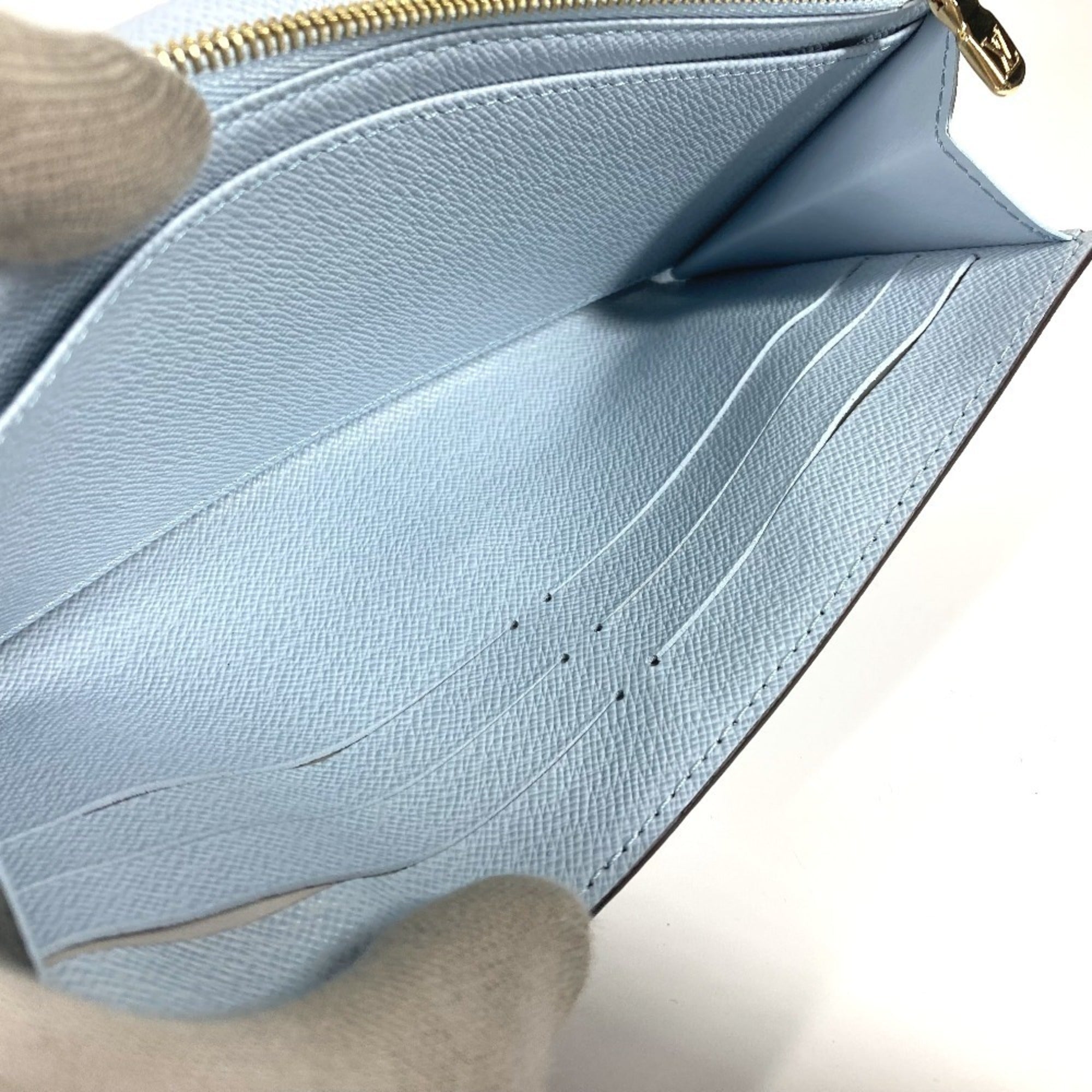 Louis Vuitton Blue Brown Monogram Long Wallet (Bi-Fold) (Pre-Owned)