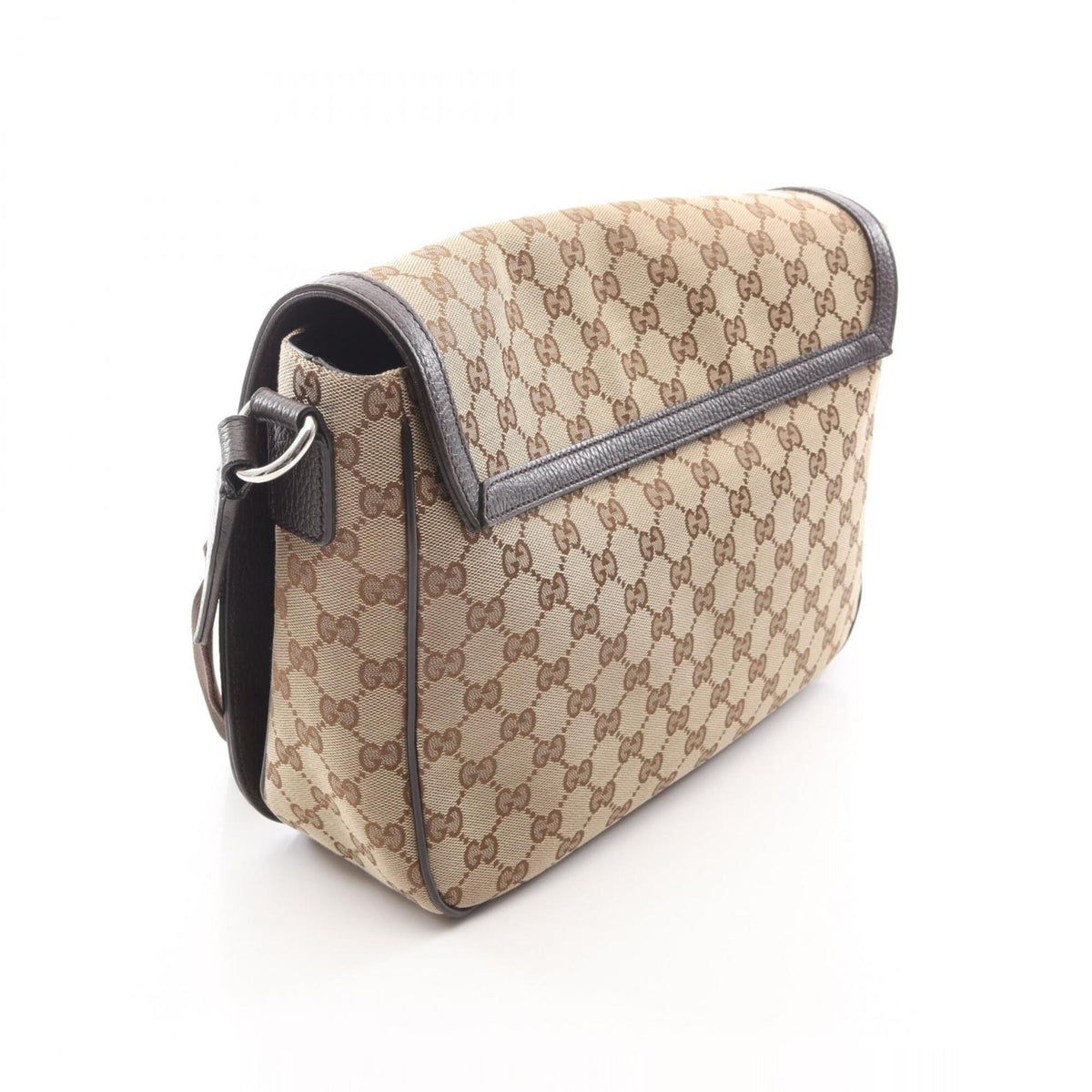 Gucci Beige Brown Canvas Leather Handbag Shoulder Bag (Pre-Owned)