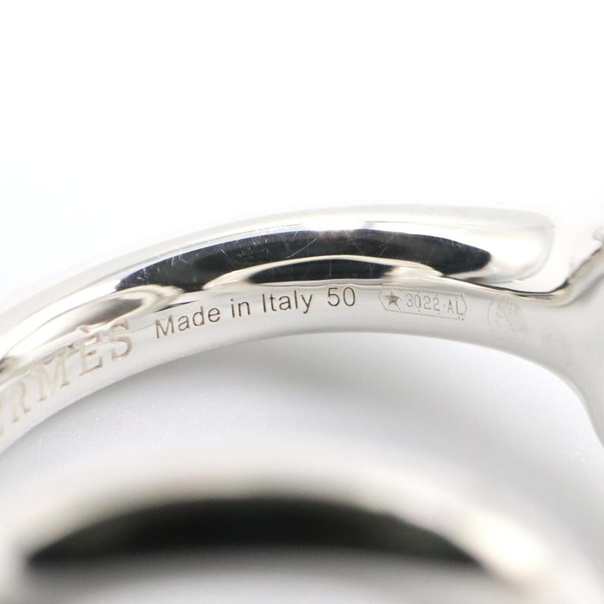 Hermes Silver Silver 925 Band Ring (Pre-Owned)