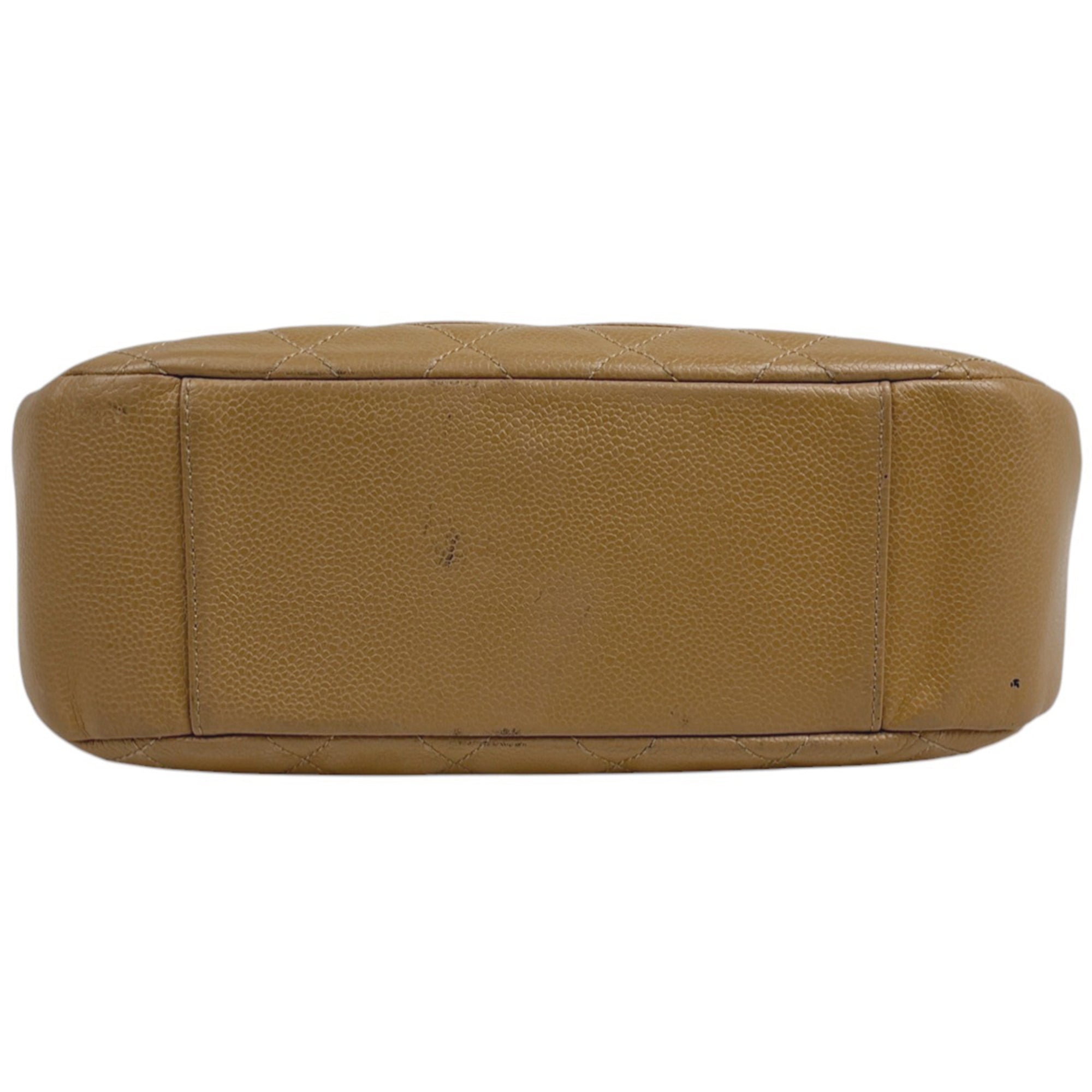 Chanel Matelasse Beige Grained Calfskin Shoulder Bag (Pre-Owned)