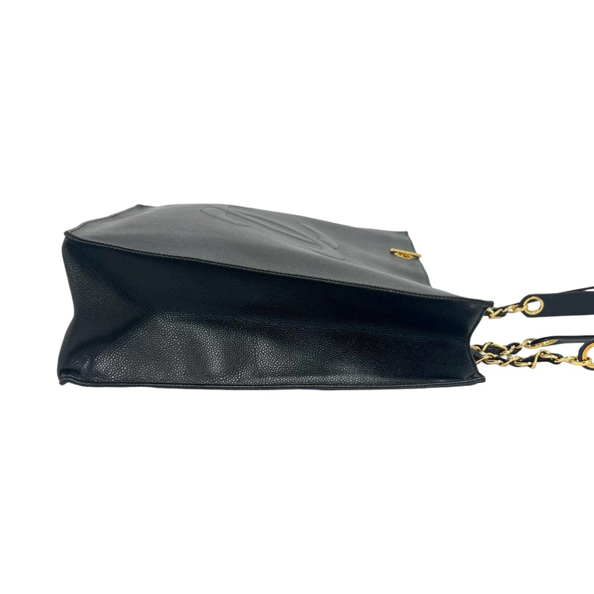 Chanel Black Grained Calfskin Tote Bag (Pre-Owned)