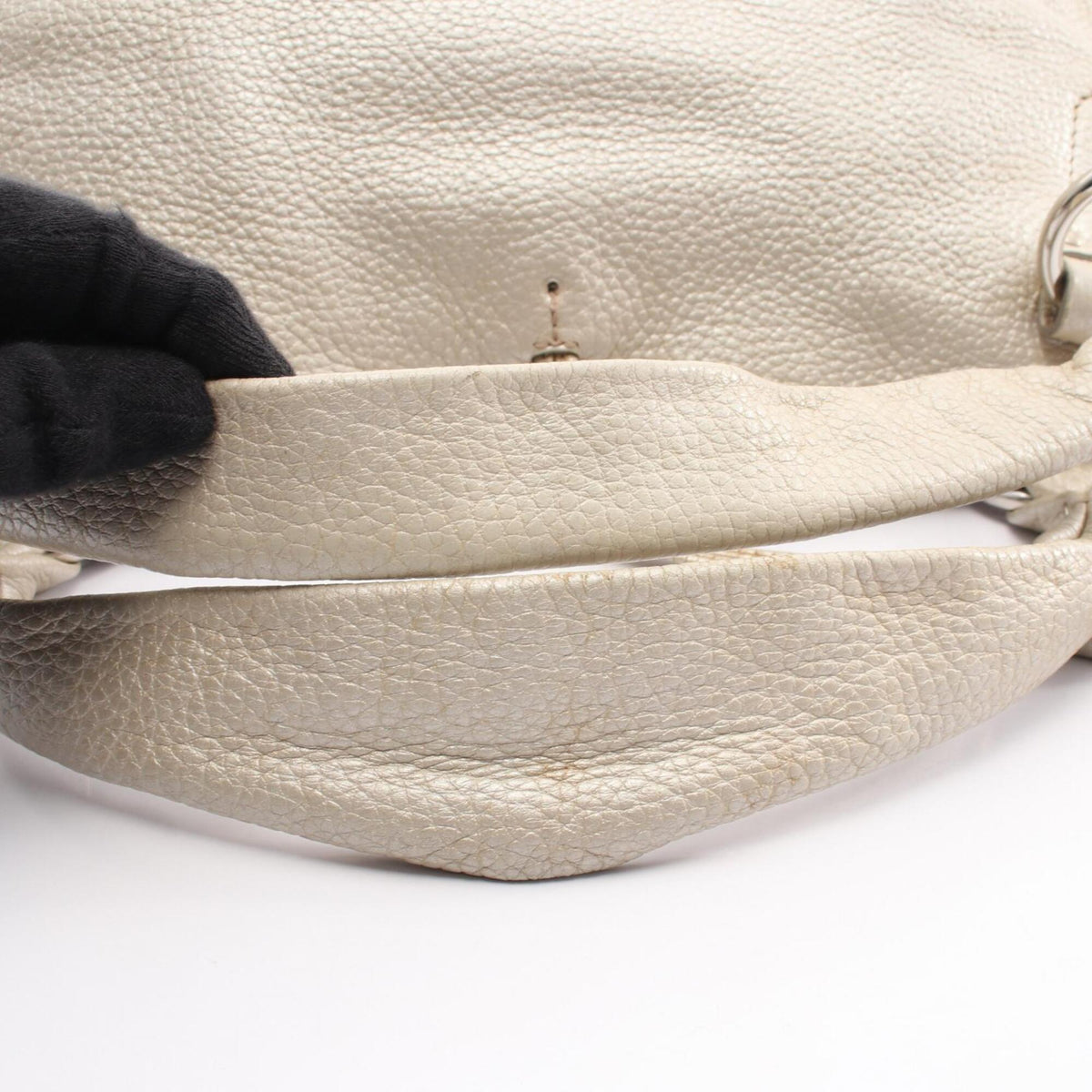 Celine Metallic White Leather Handbag (Pre-Owned)