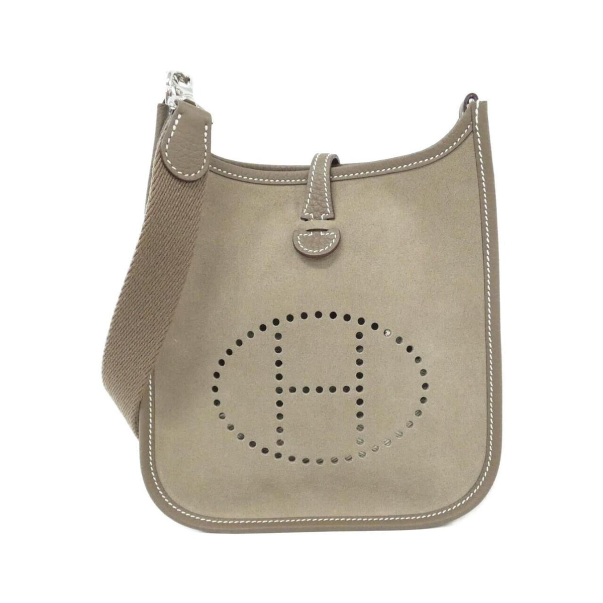Hermes Beige Taurillon Clemence Leather Shoulder Bag (Pre-Owned)