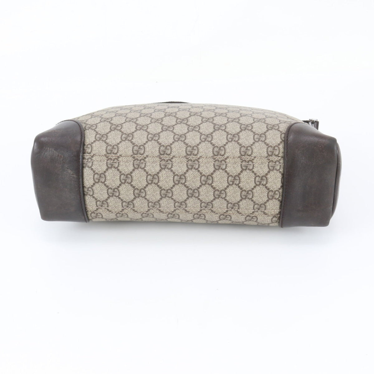 Gucci Brown Leather Coated Canvas Messenger Bag Shoulder Bag (Pre-Owned)