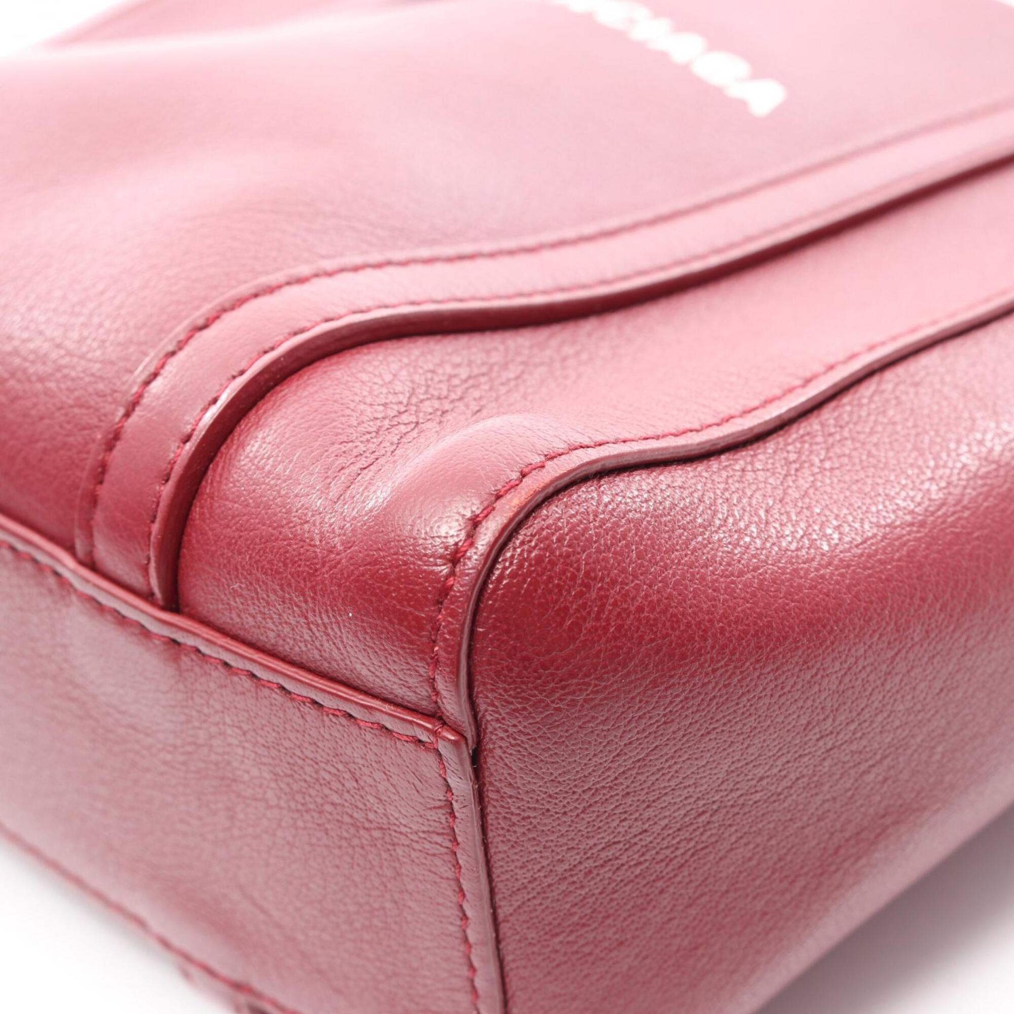 Balenciaga Bordeaux Leather Handbag Tote Bag (Pre-Owned)