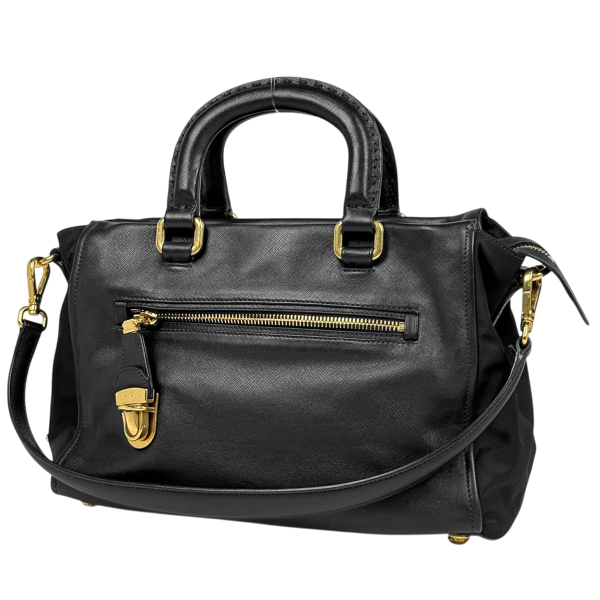 Prada Black Nero Leather Handbag Shoulder Bag (Pre-Owned)