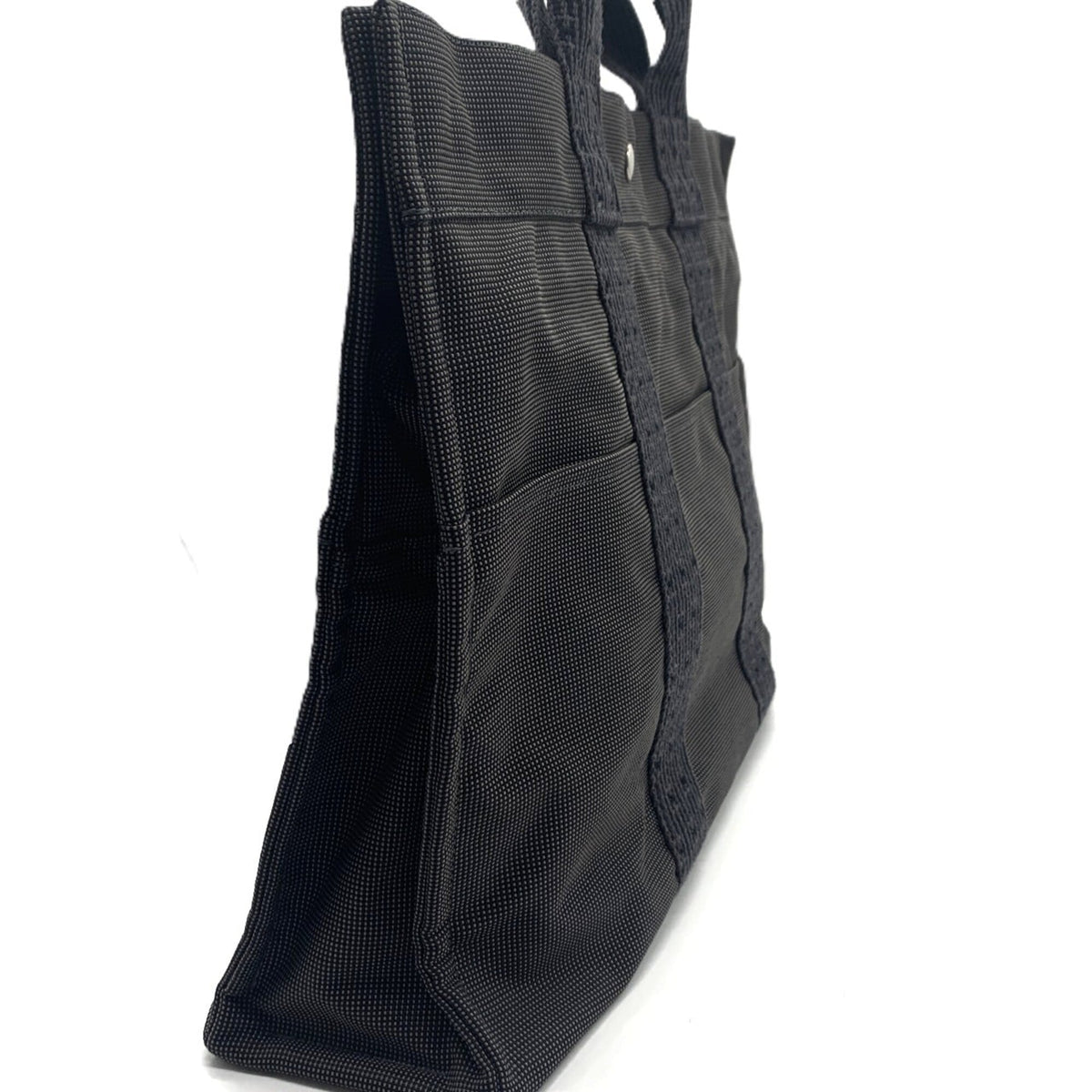 Hermes Her Line Gray Nylon Canvas Tote Bag (Pre-Owned)