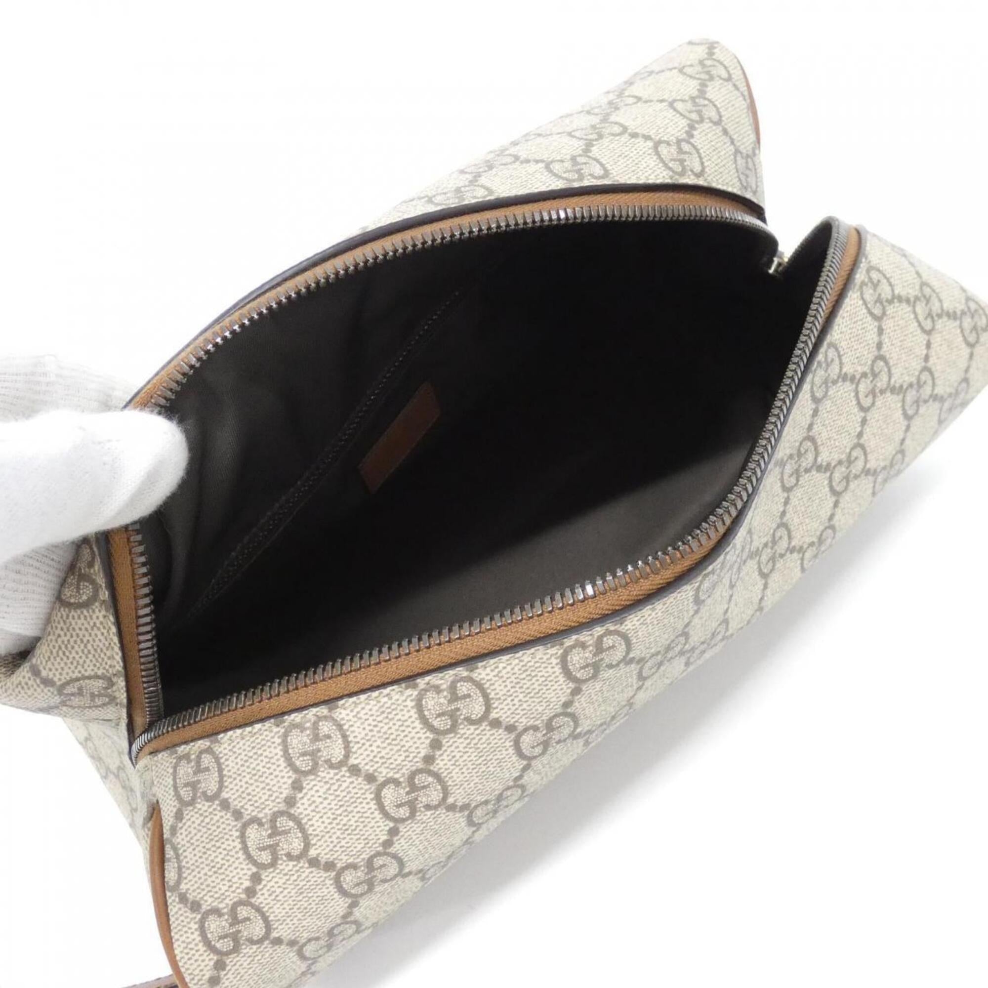 Gucci Beige Brown Coated Canvas Handbag (Pre-Owned)