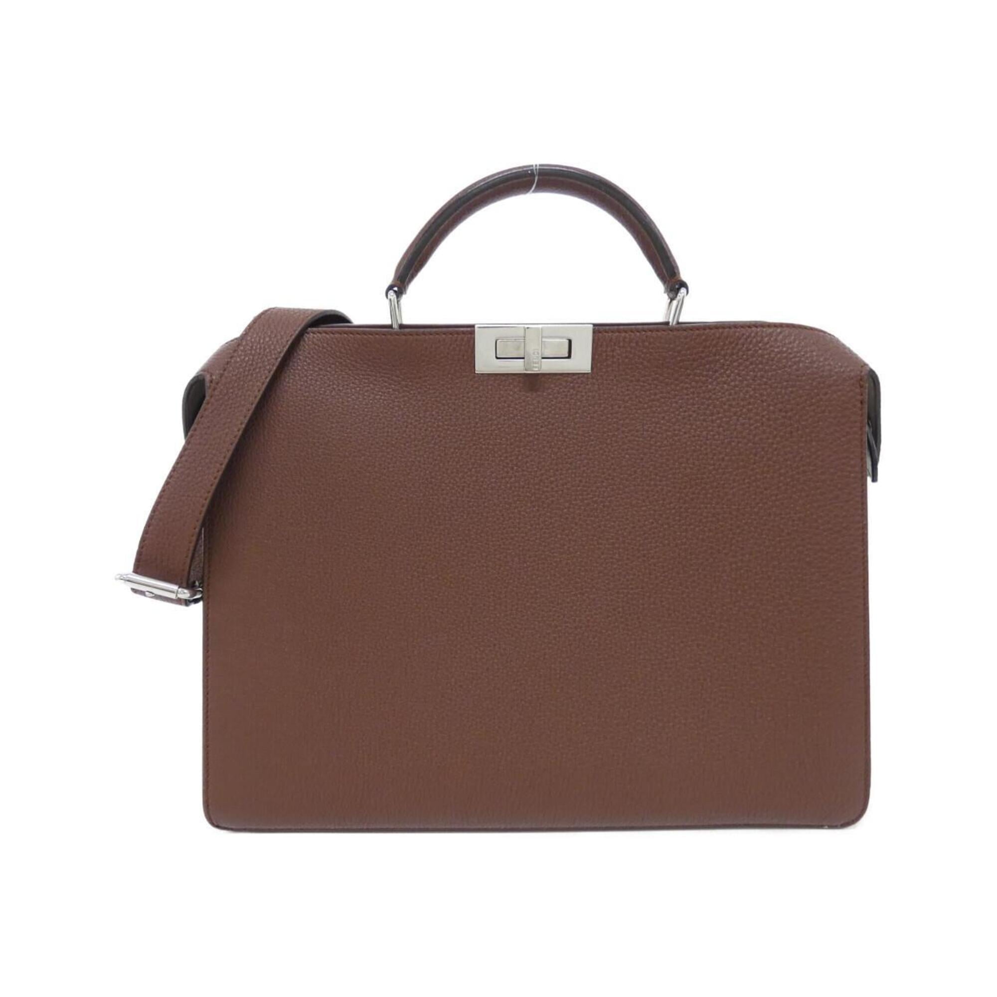Fendi Brown Leather Handbag Pouch (Pre-Owned)